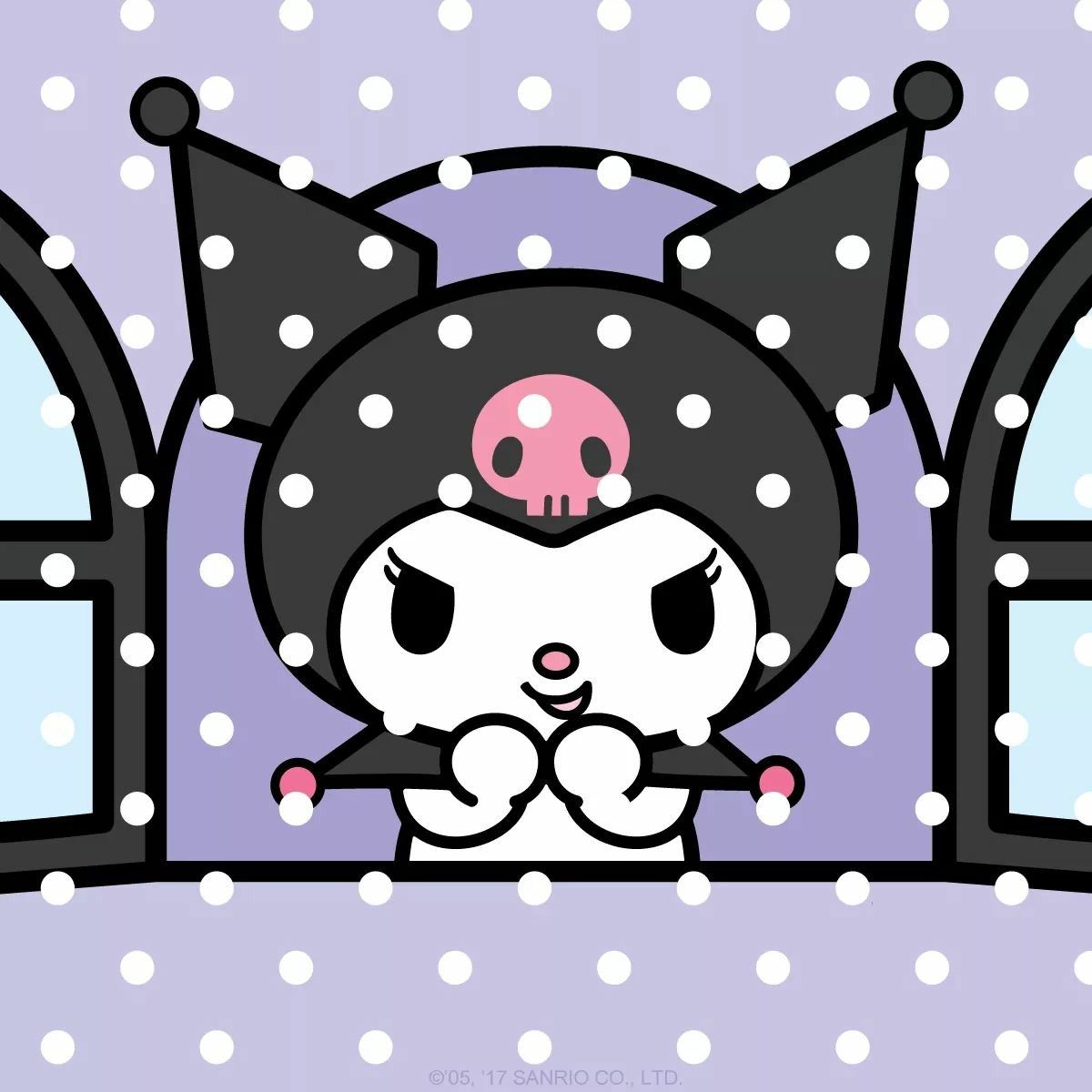 Looks like Kuromi is thinking of some mischievous surprises this winter. Can you guess what she's up to?. Hello kitty, Kitty, Sanrio characters