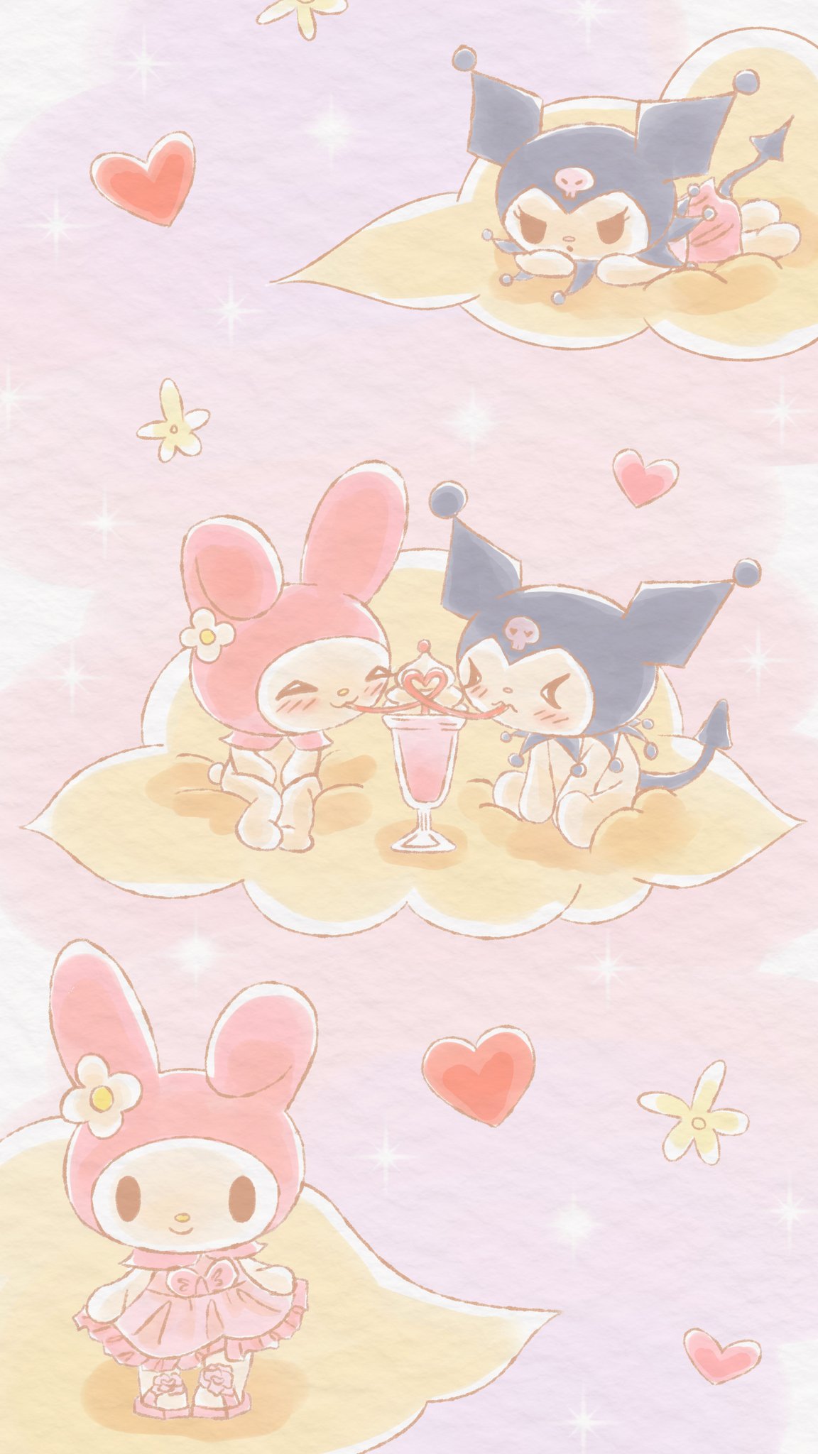 lala draws sometimes ˚୨୧⋆｡˚ ⋆ melody and kuromi