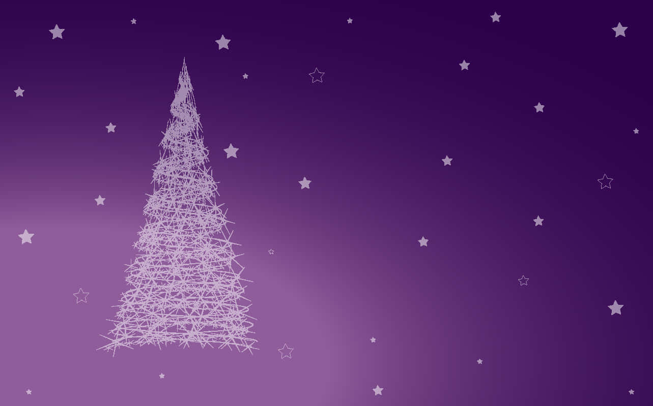 Download A Christmas Tree On A Purple Background Wallpaper
