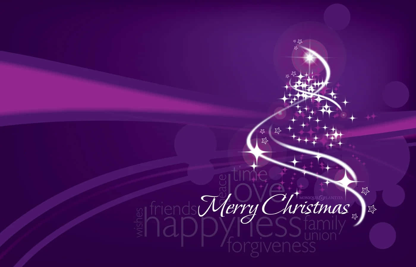 Download Merry Christmas Background With A Purple Tree Wallpaper