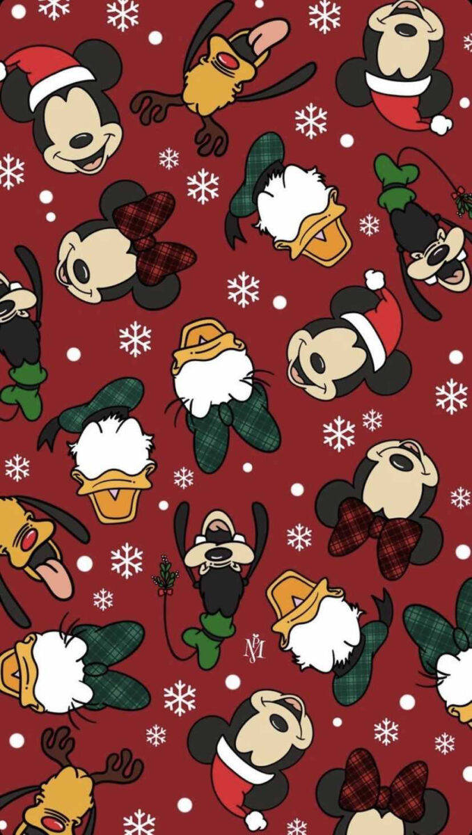 Download Disney Christmas iPhone Mickey Mouse And Friends Wallpaper
