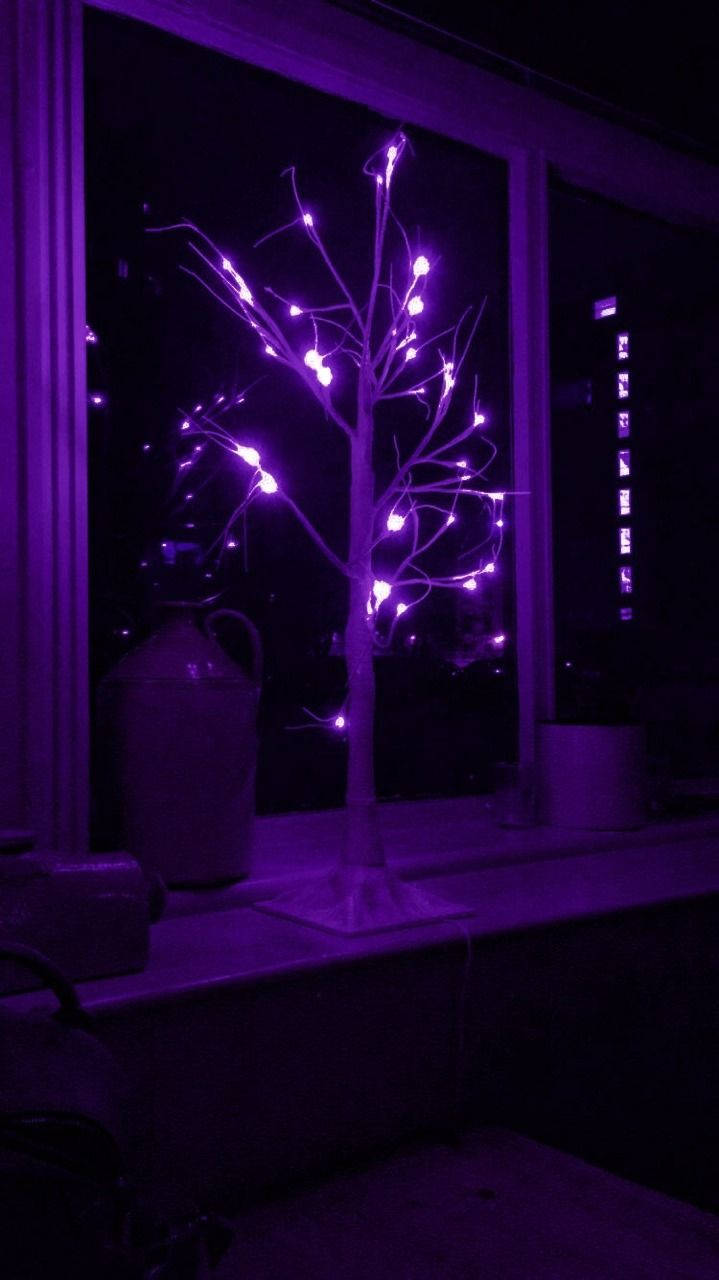 Download Purple And Black Aesthetic Christmas Tree Wallpaper