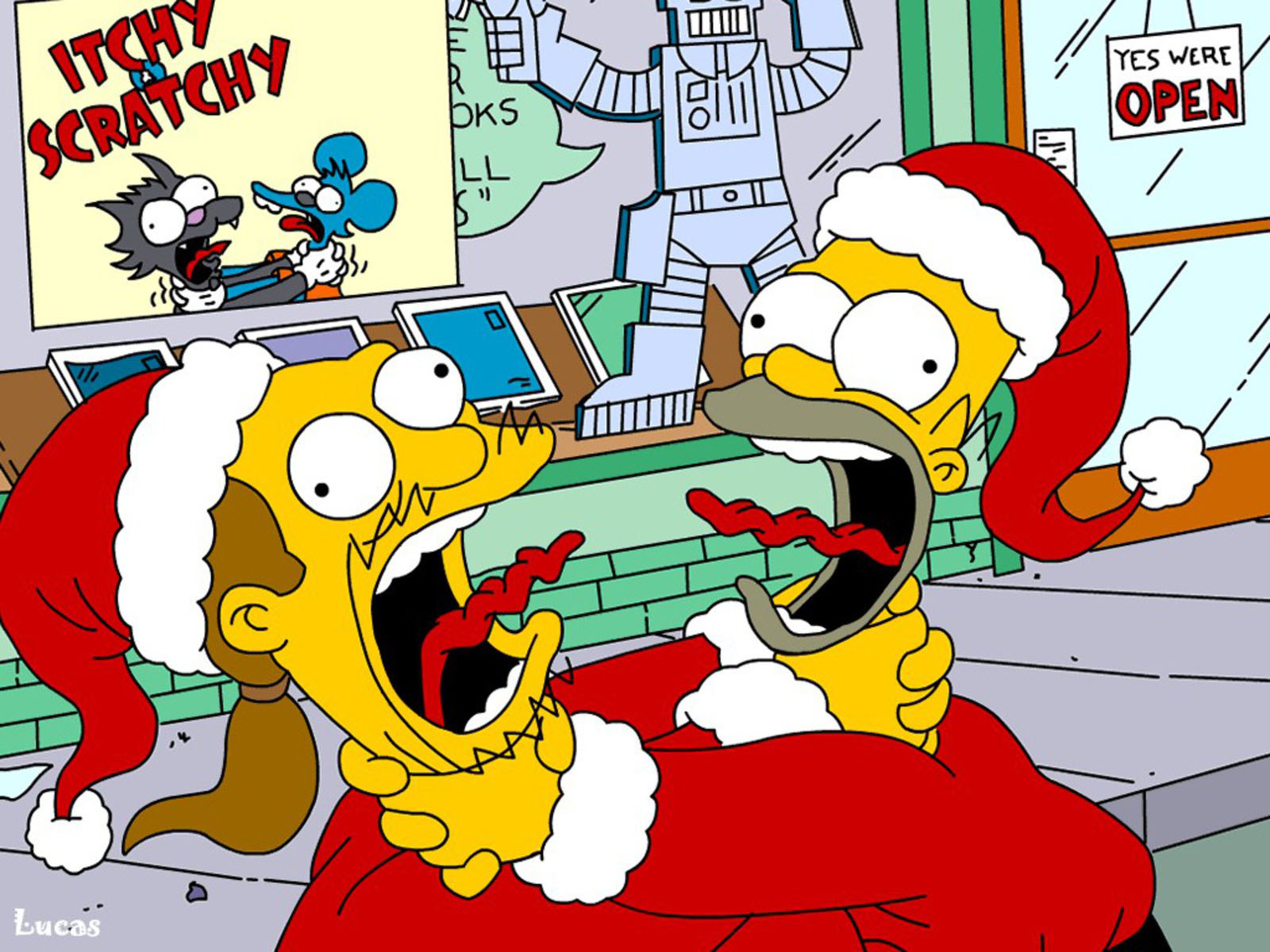 Simpsons Christmas g wallpaperx1200