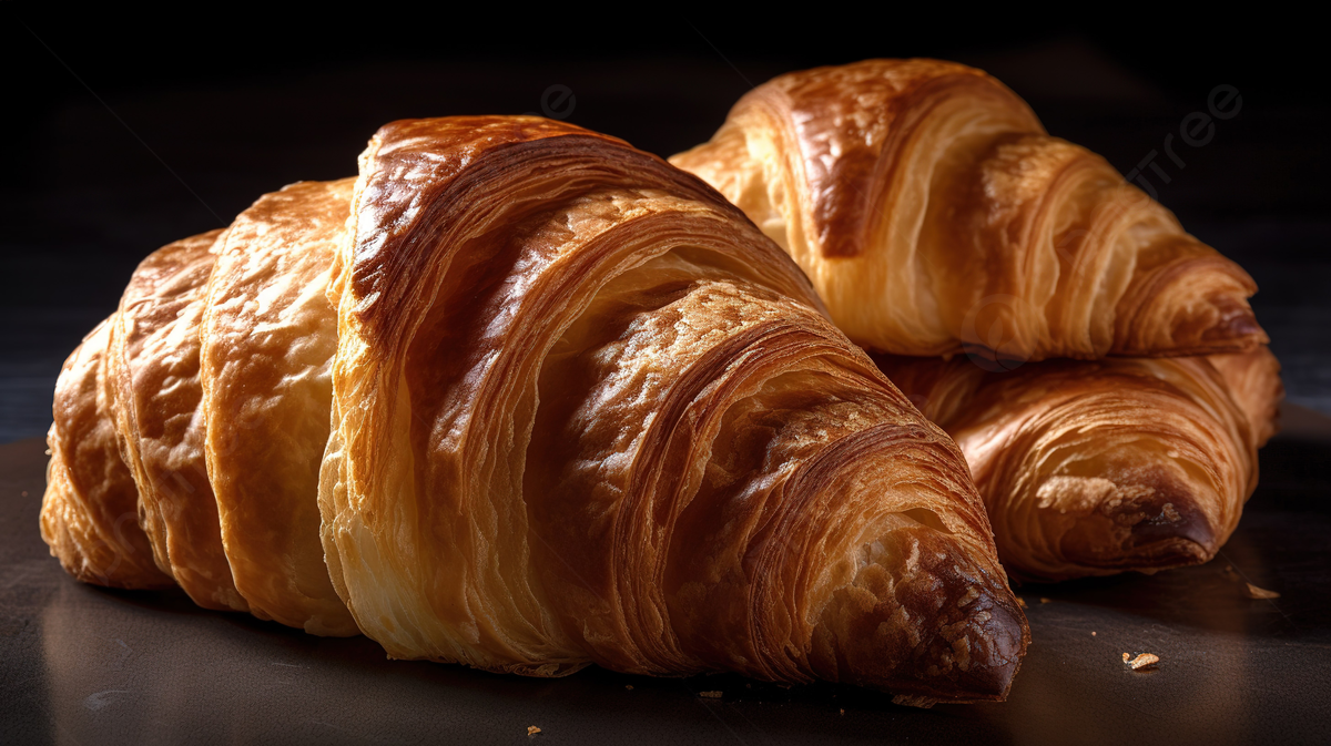 Three Croissants On A Black Background, Croissant Picture Background Image And Wallpaper for Free Download