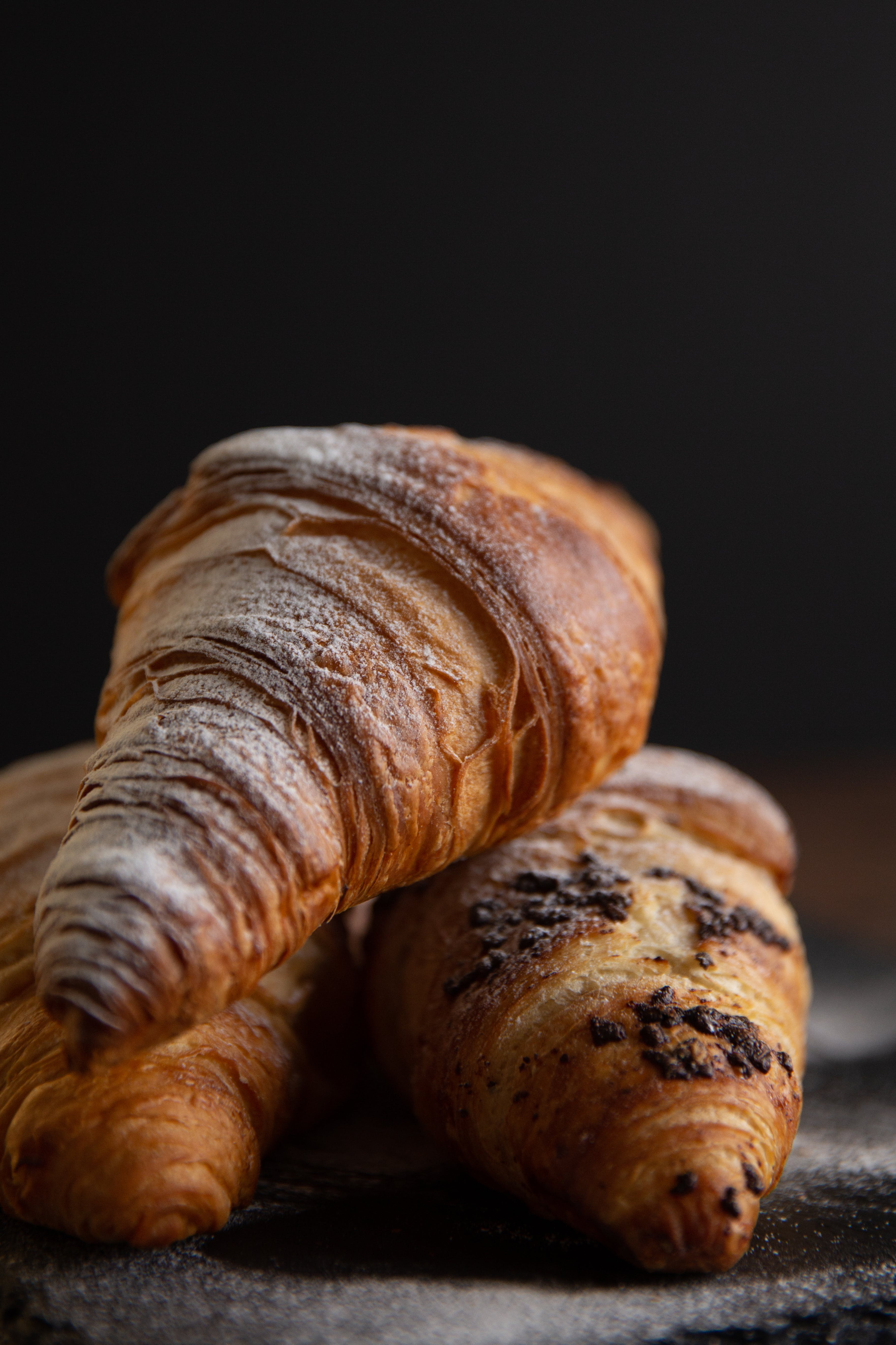 Three Croissants with Powder · Free