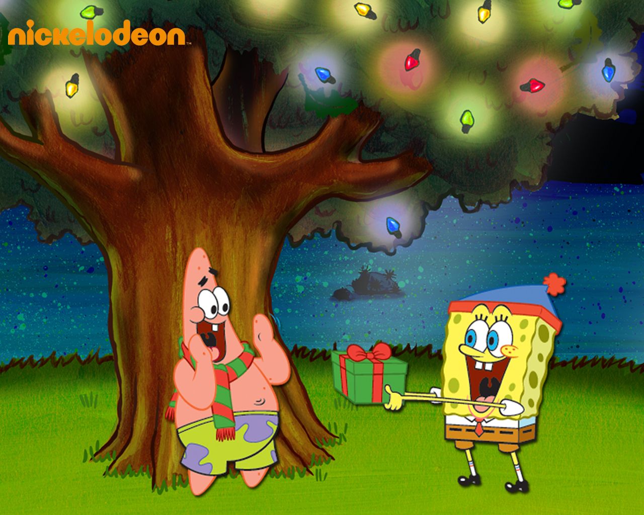 Spongebob Squarepants Wallpaper: Spongebob & Patrick. Spongebob christmas, Animated christmas, Cute christmas wallpaper