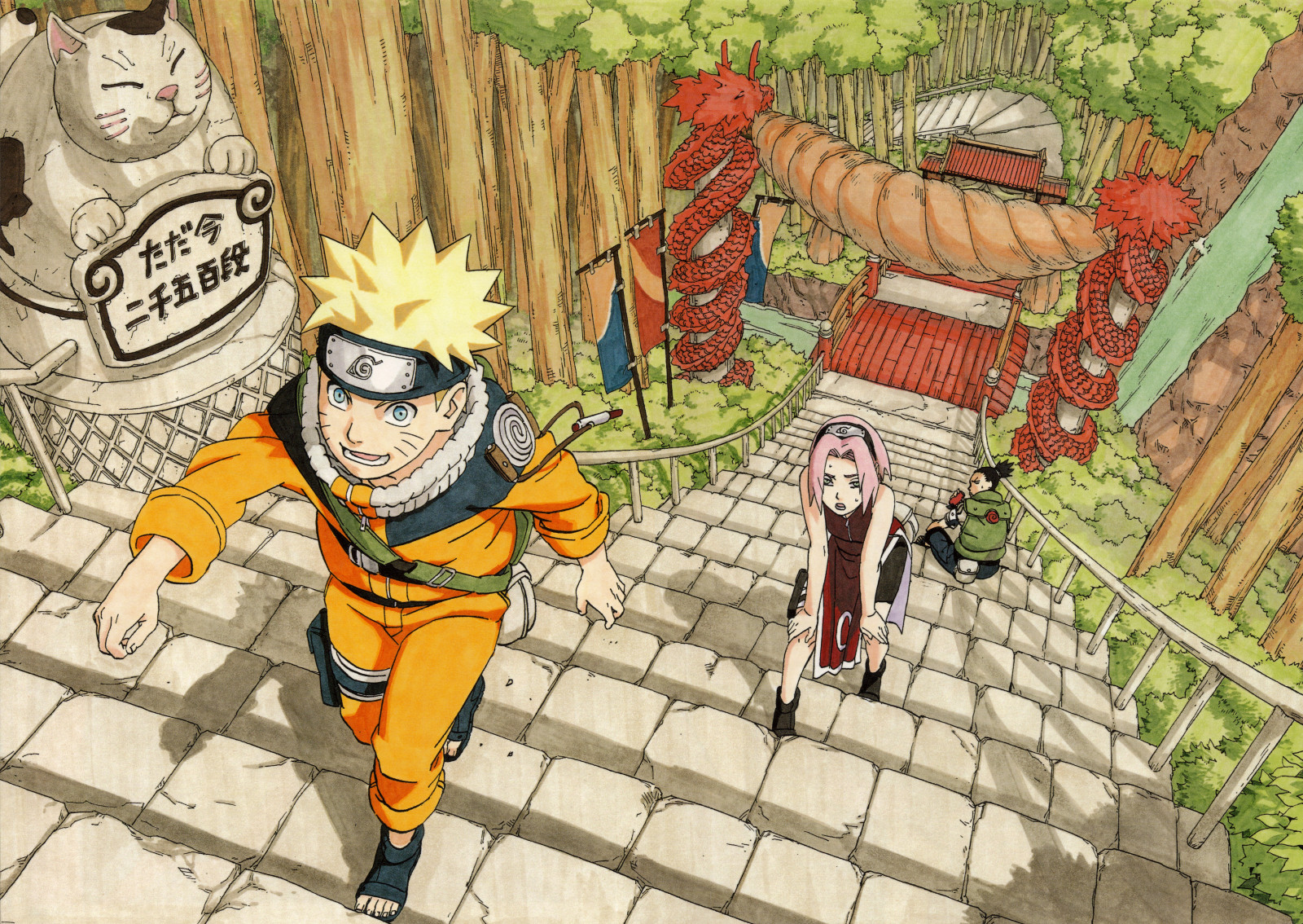 Wallpaper, Naruto Shippuuden, Masashi Kishimoto, Uzumaki Naruto, Haruno Sakura, Nara Shikamaru, artwork, illustration 5079x3600