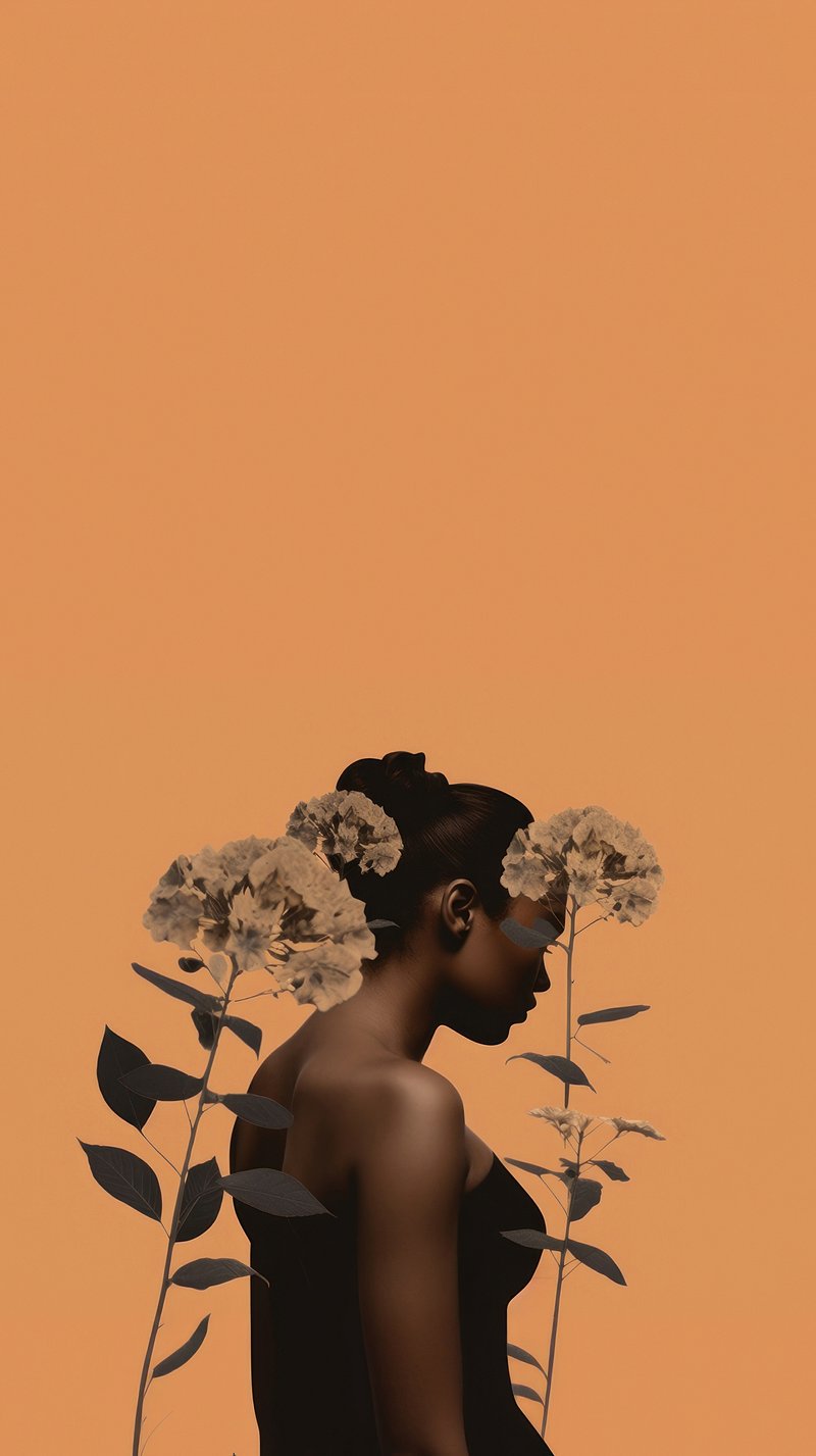 Black Women Smelling Flower Image Wallpaper