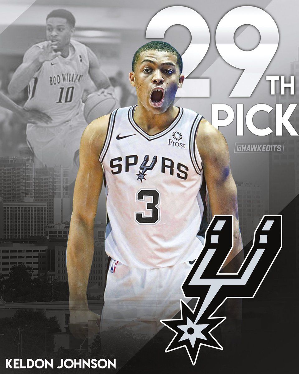 The San Antonio Spurs select Boo Williams Standout Keldon Johnson with the 29th pick in the 2019. San antonio spurs, Spurs, Johnson