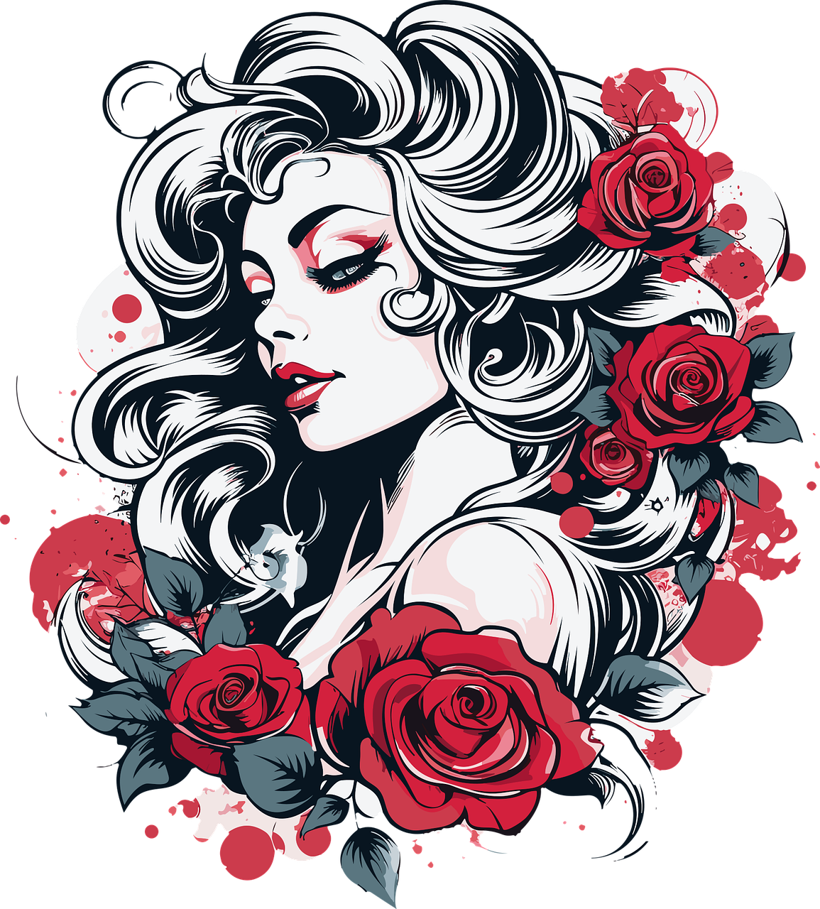 Download Woman Nature Flower Wallpaper. Royalty Free Vector Graphic