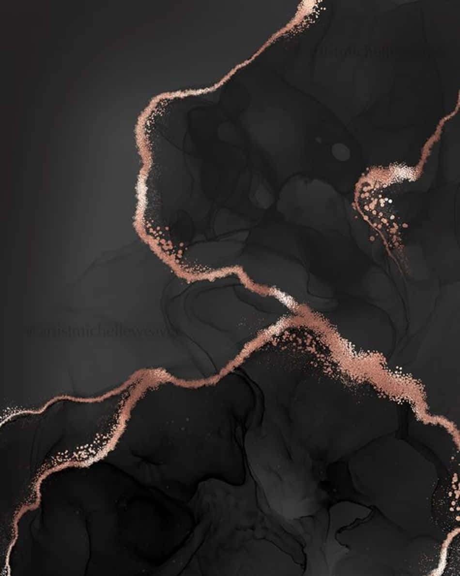 Download Rose Gold And Black Hydro Dip Art Wallpaper