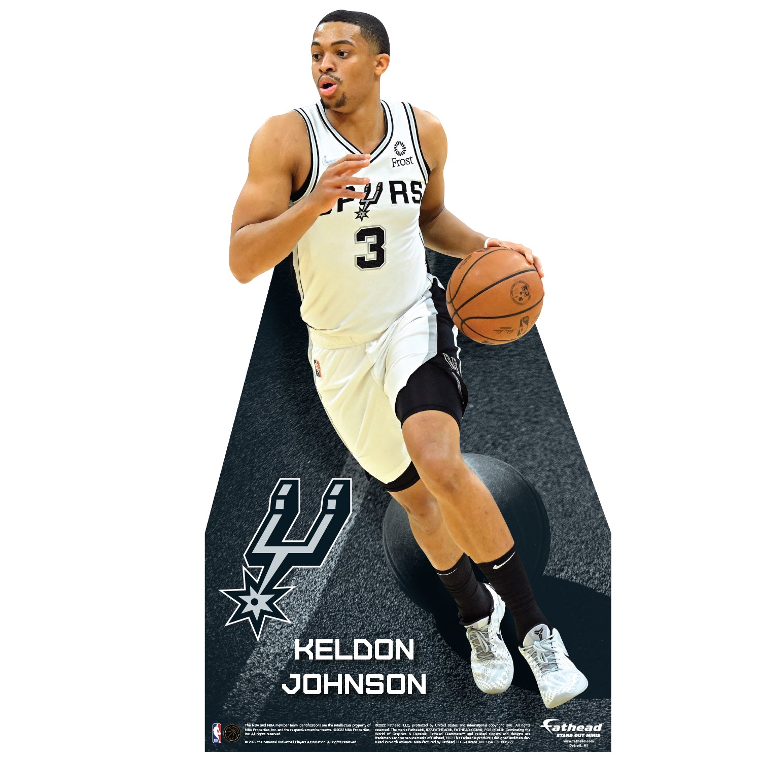 San Antonio Spurs: Keldon Johnson 2022 Mini Cardstock Cutout