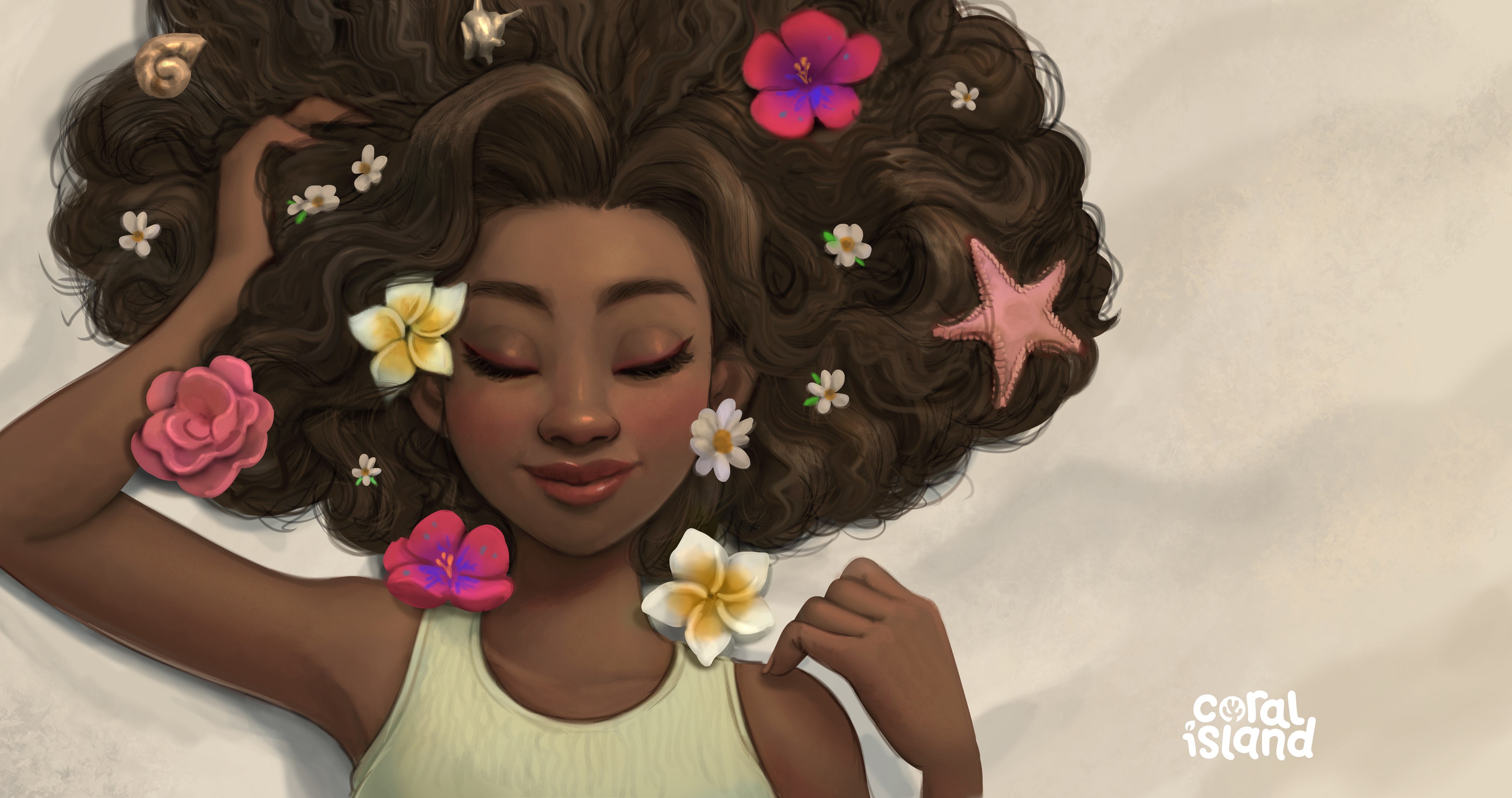 Coral Island Phone Wallpaper: Sky Above, Sand Below, Peace Within