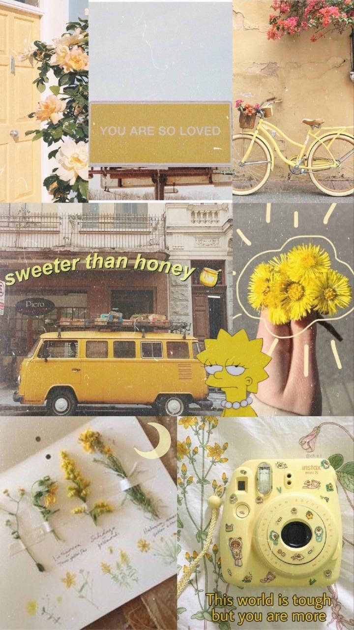 Yellow Vintage Aesthetic Wallpaper
