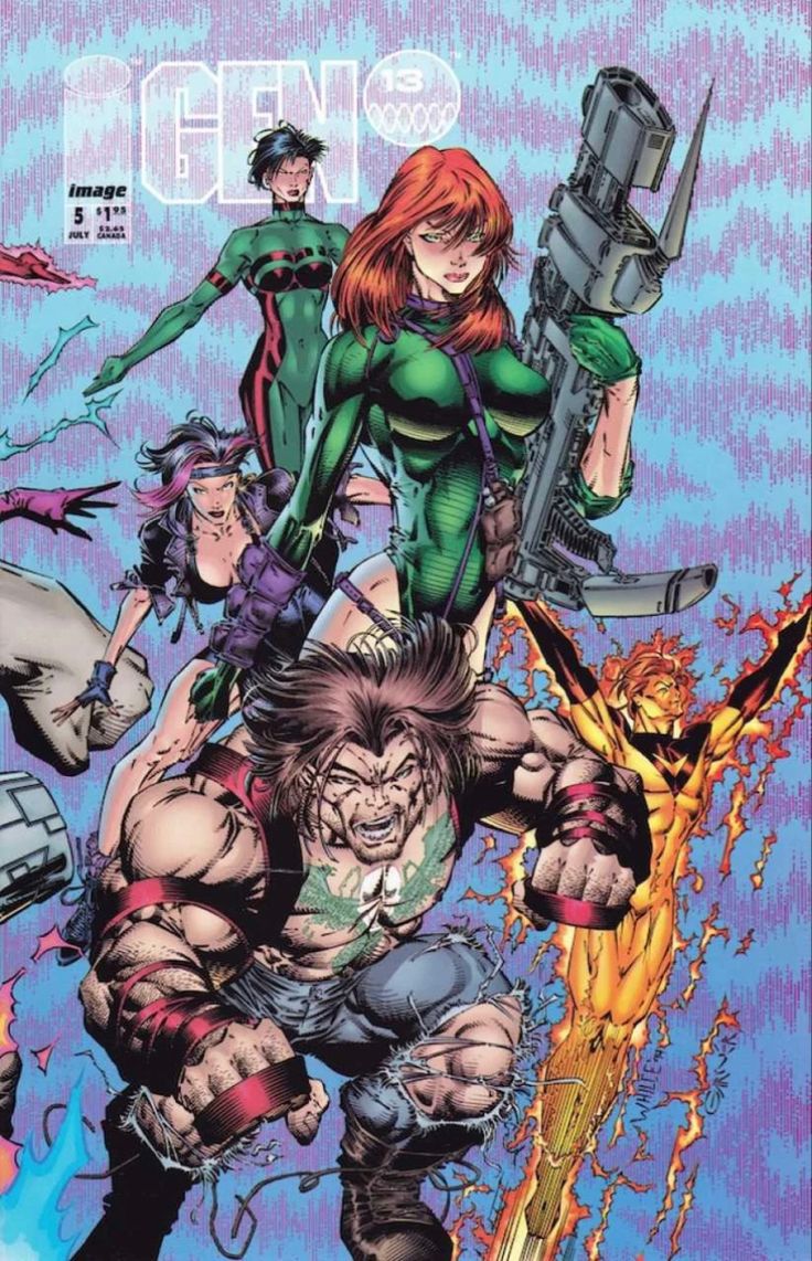 Gen¹³ vol 1. Variant cover art by Whilce Portacio & Alex Garner. Marvel comics wallpaper, Image comics characters, Comic books art