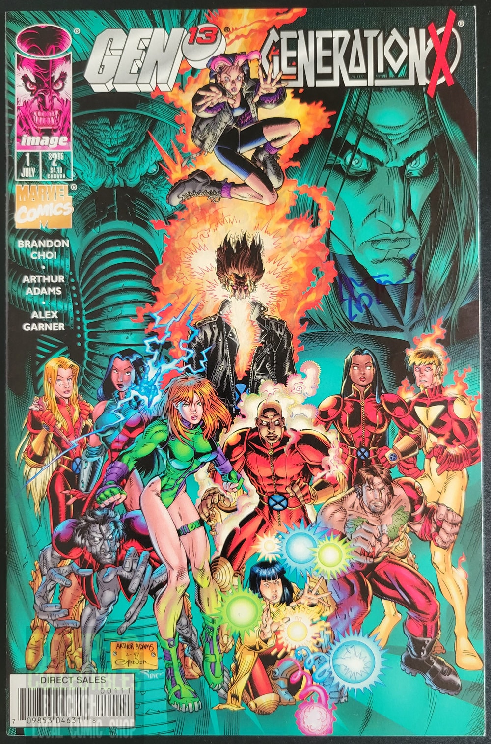 Gen 13 Generation X 1 Signed by Art Adams 1997 Comic Book