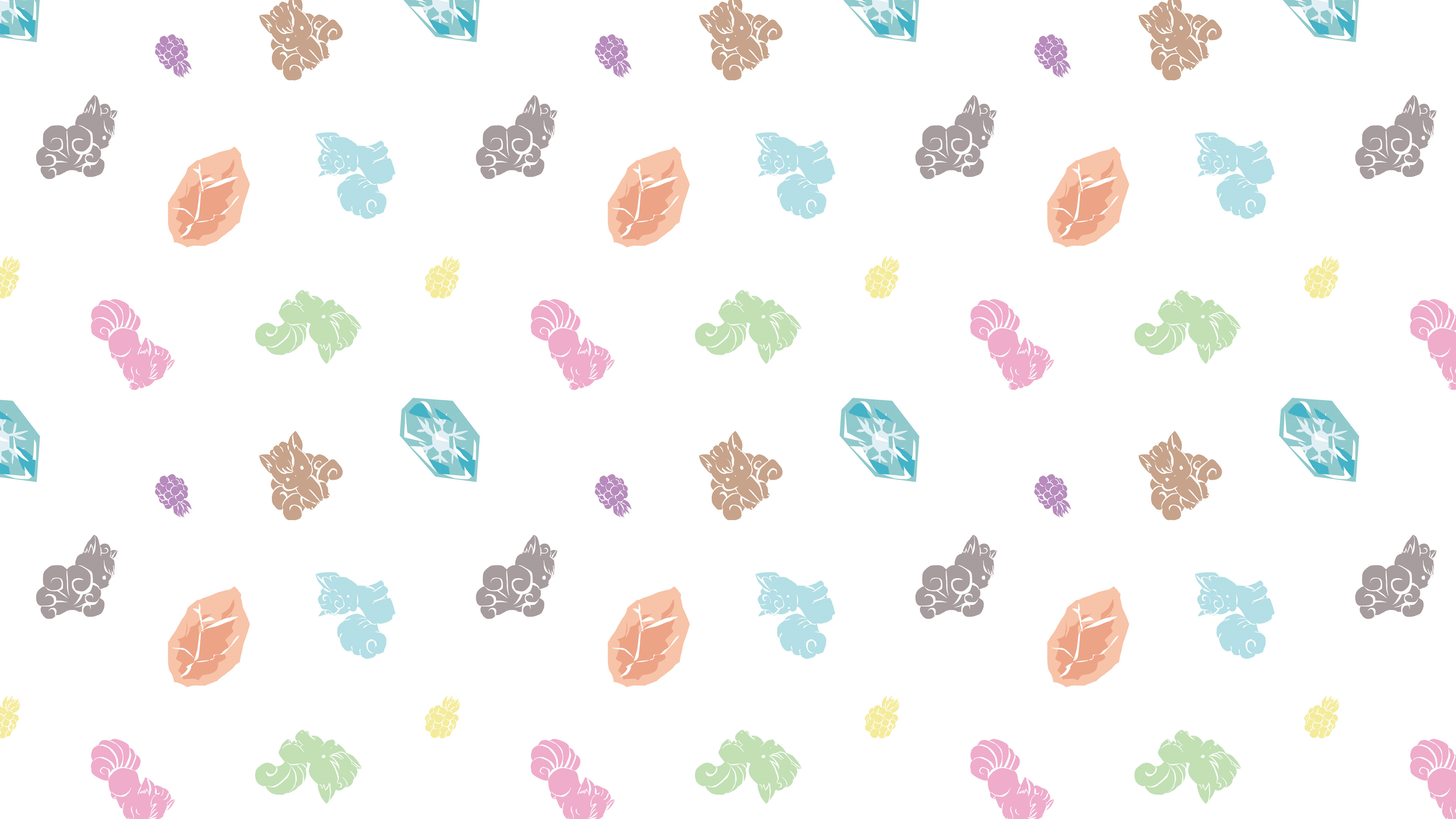 Pokémon, pattern, 4K, Vulpix, simple background, minimalism, animex2160 Wallpaper