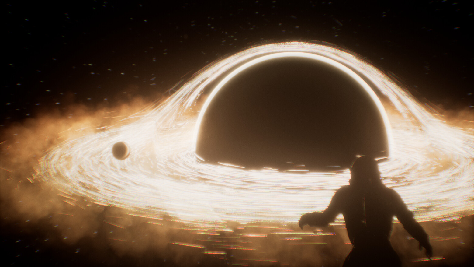 Interstellar black hole scene in unreal