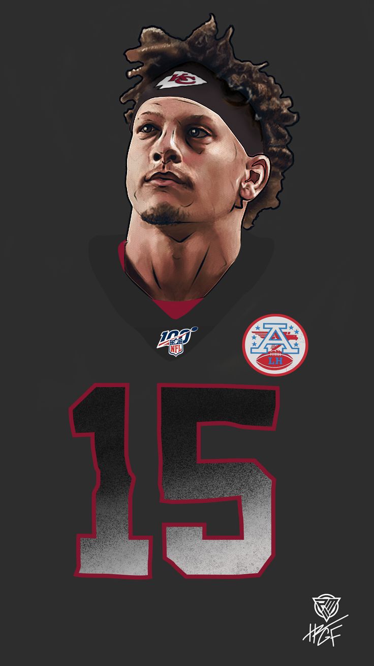 Patrick Mahomes Digital Illustration (Black). Kansas city chiefs football, Kansas city nfl, Kansas city chiefs logo