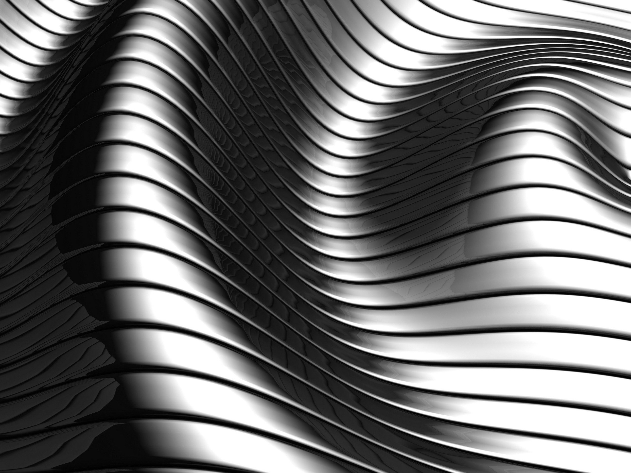 Abstract metallic grayscale curved wallpaperx1920