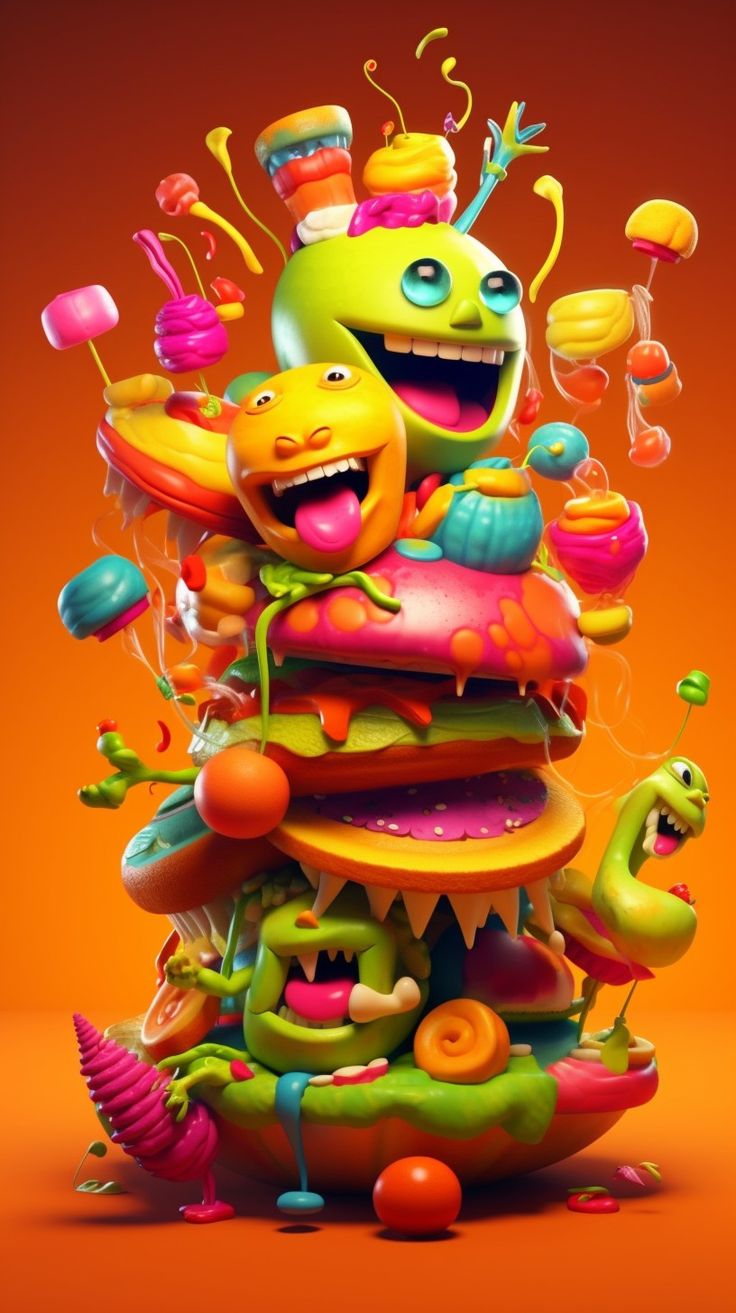 Funny Food. Cute food art, iPhone wallpaper video, Cool wallpaper art