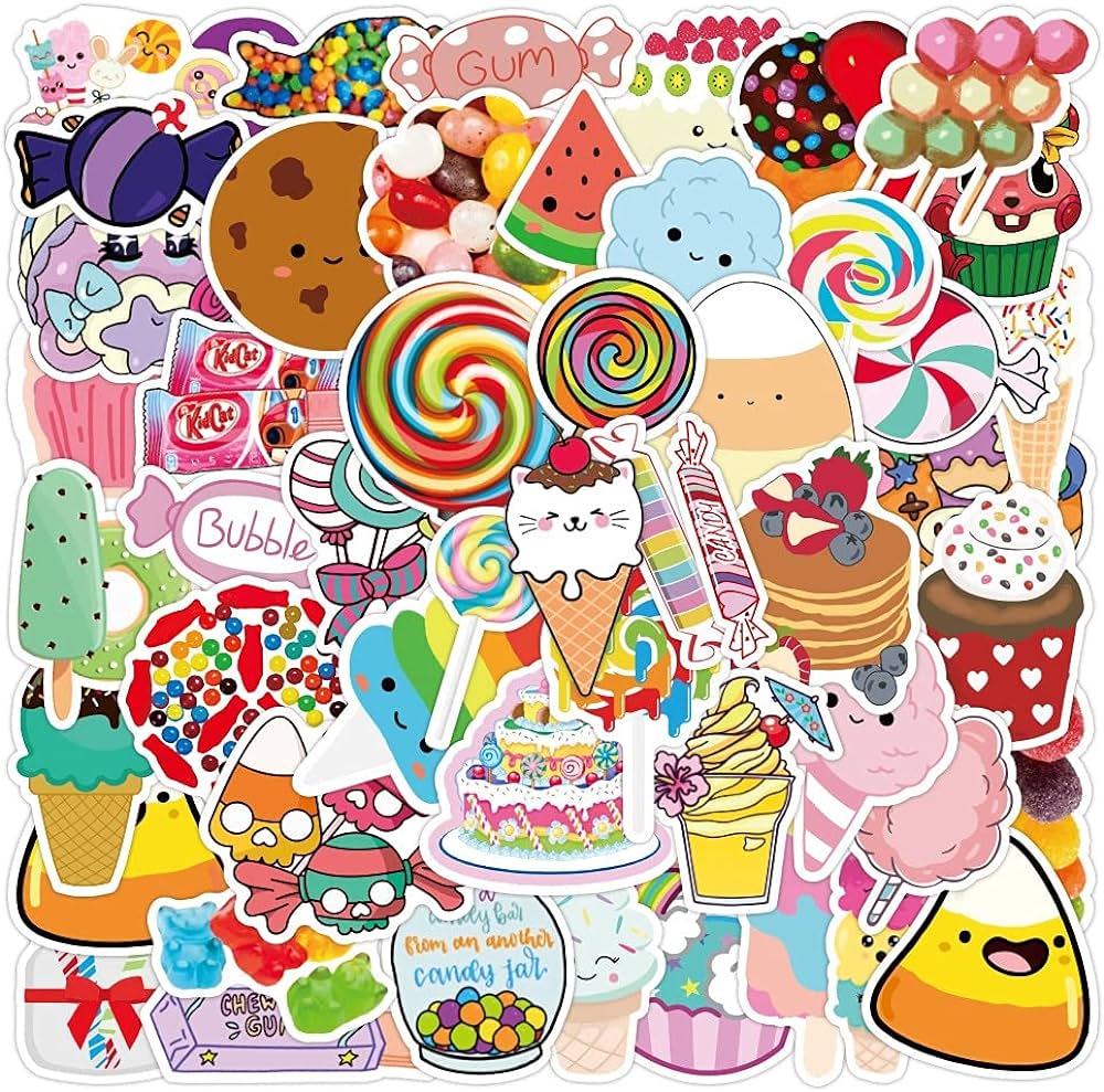 DIY Stickers, Food Colorful Candy Stickers DIY Bike Travel Luggage Guitar Laptop Waterproof Cool Graffiti Sticker Decals Kid Toys 10Pcs Food, Amazon.ca: Toys & Games