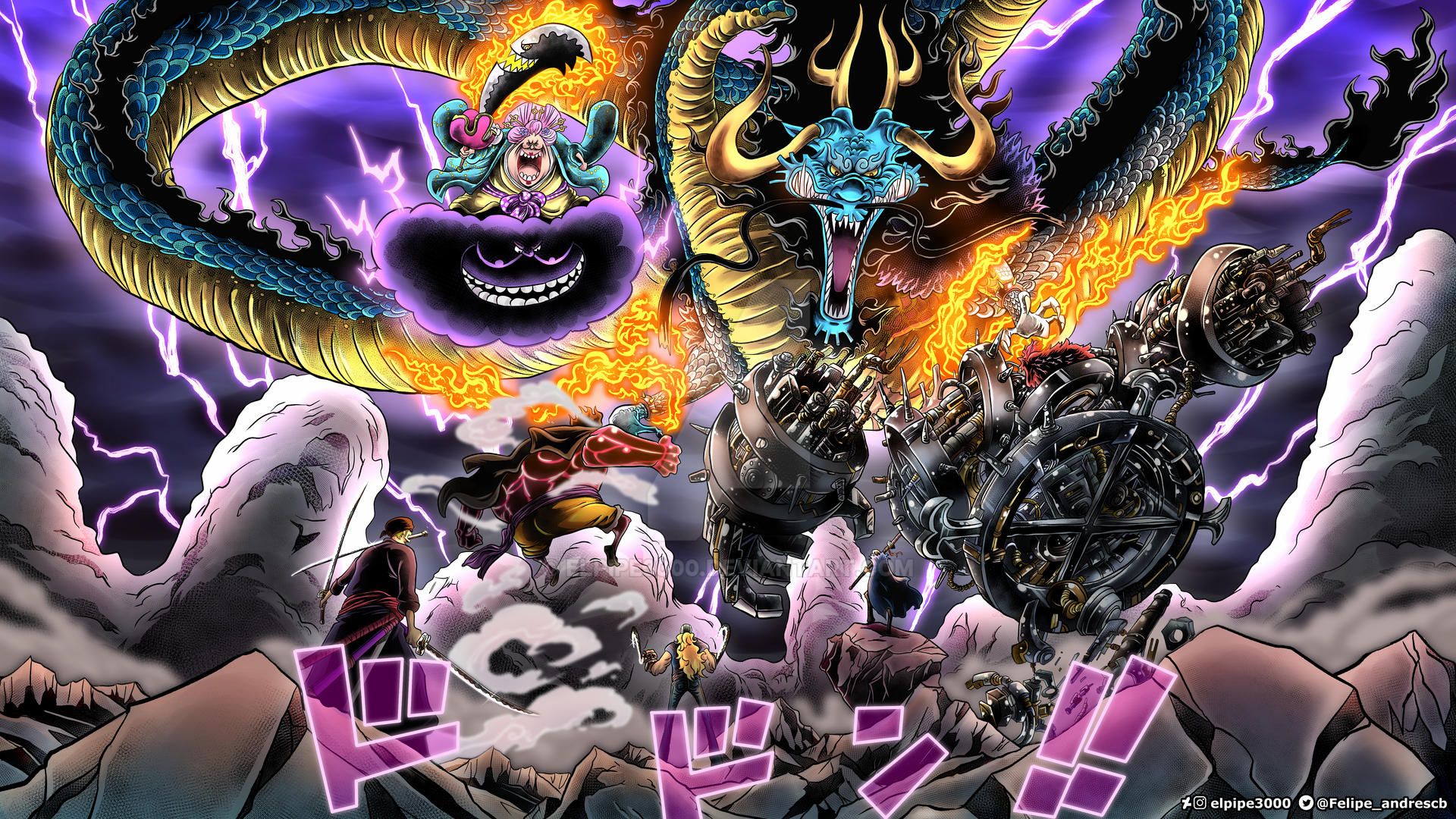 Luffy Vs Kaido Big Mom Stock Illustration 2323000645