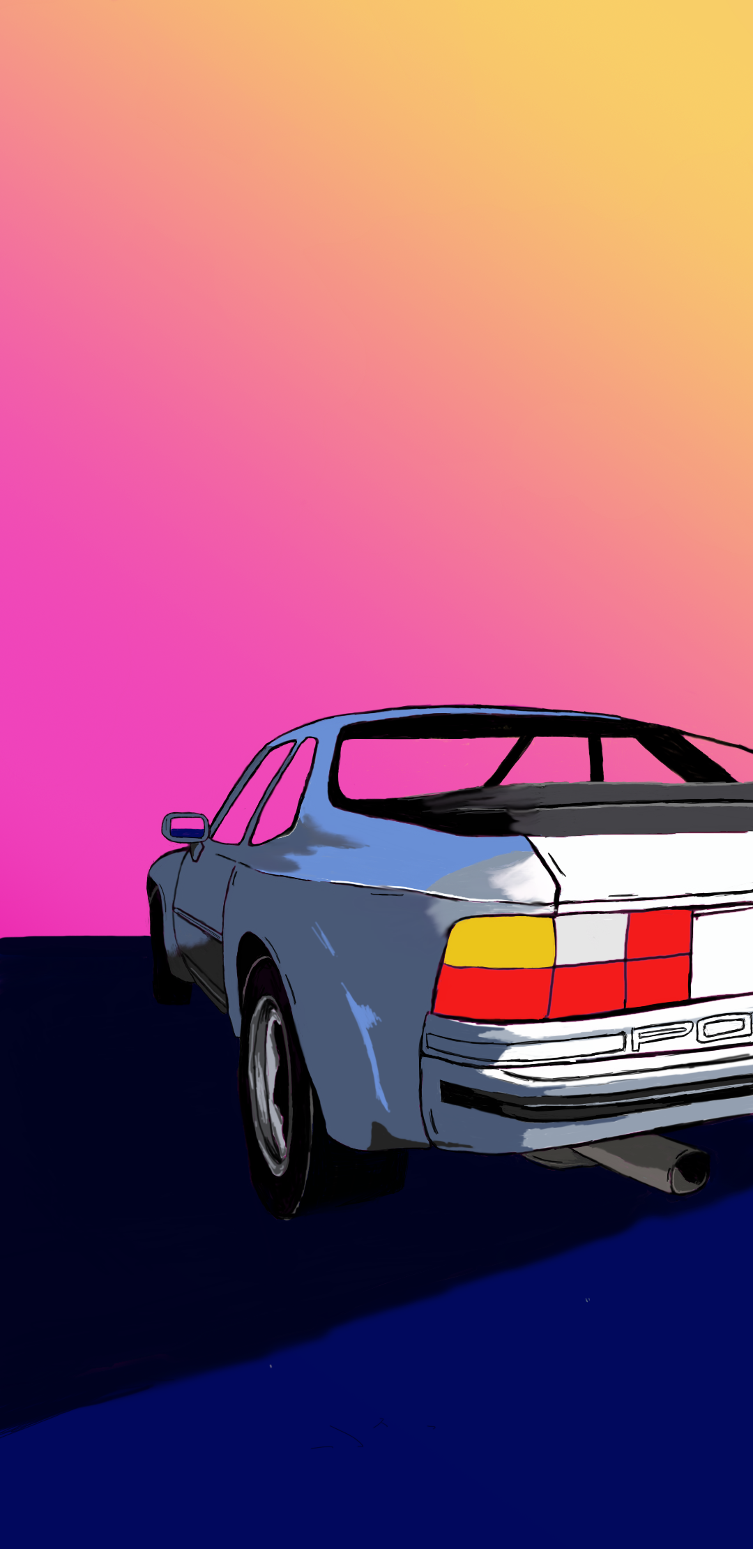 Digital drawing of my 83 Porsche 944. Feedback is welcome and appreciated