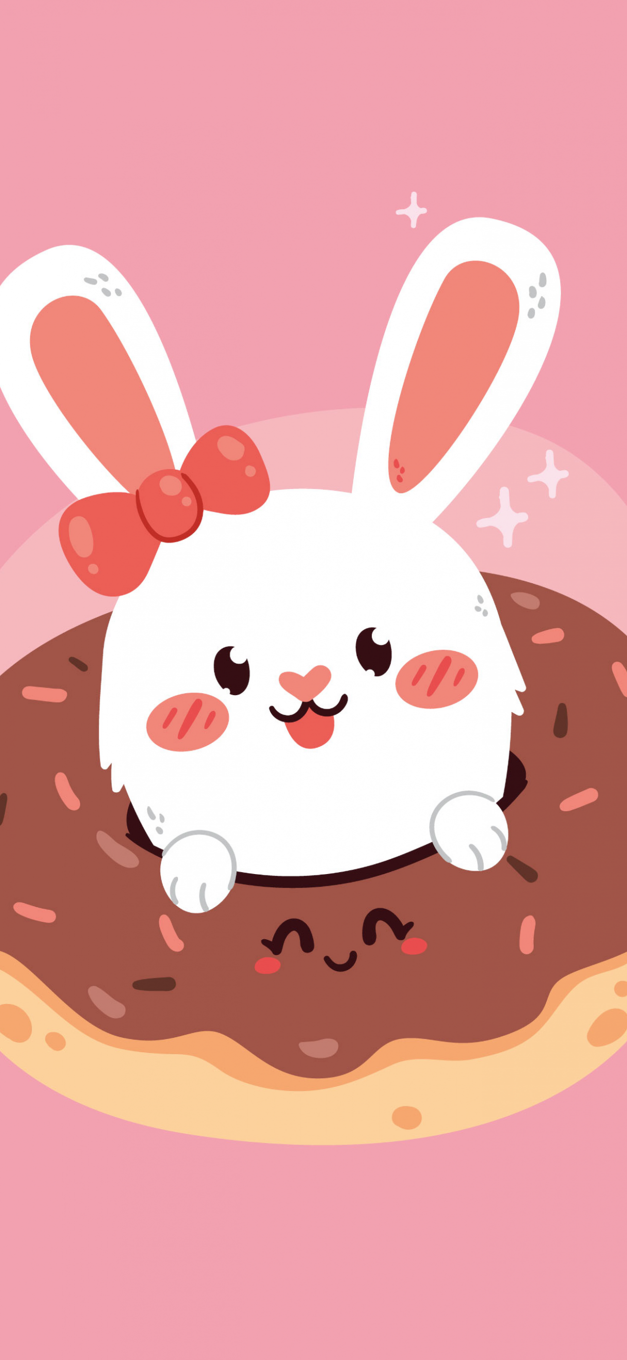 Cute rabbit Wallpaper 4K, Kawaii food