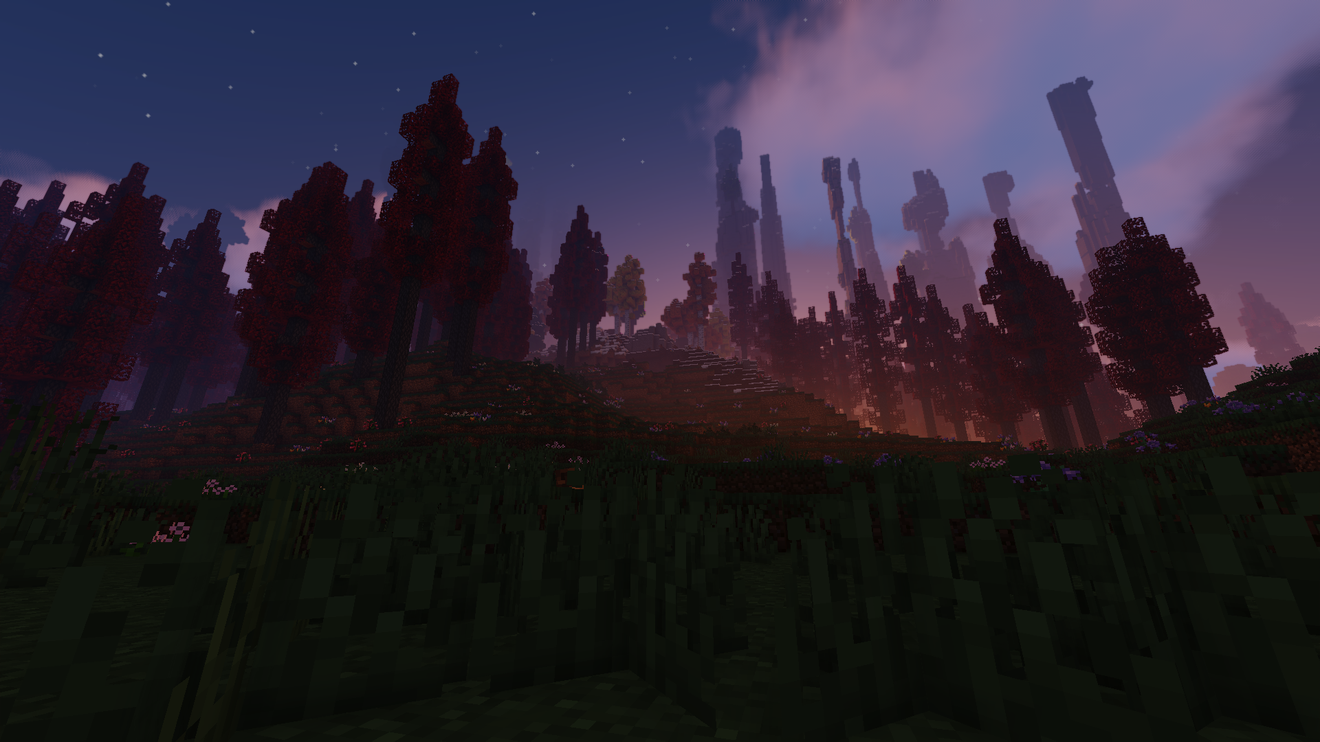 Oh the Biomes you'll go + Shaders is a great combination, that is simply majestic! ( and yes feel free to use it as a desktop wallpaper )