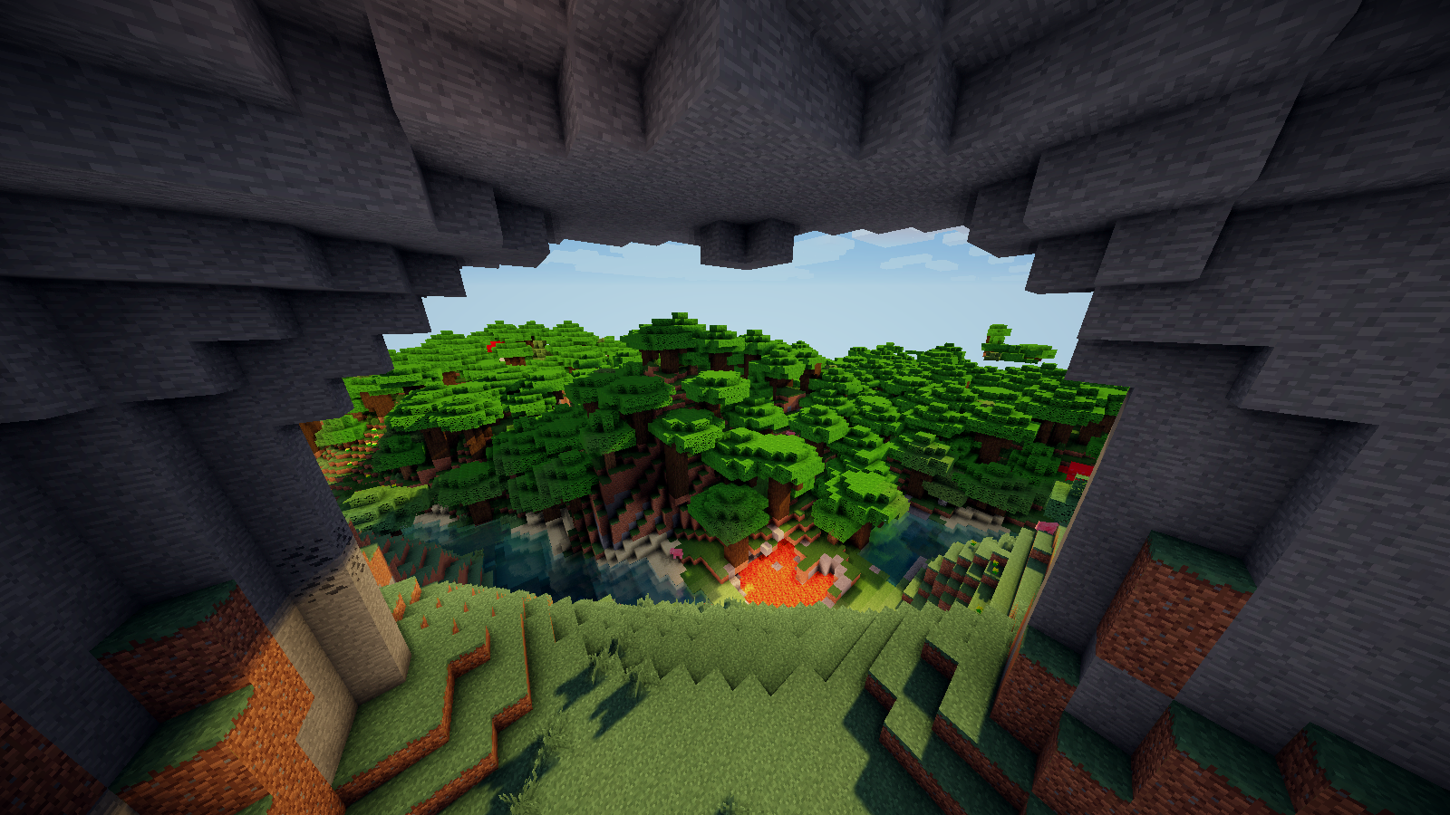 Wallpaper, Minecraft, green, jungle, Terrain, screenshot, computer wallpaper, ecosystem, biome 1600x900