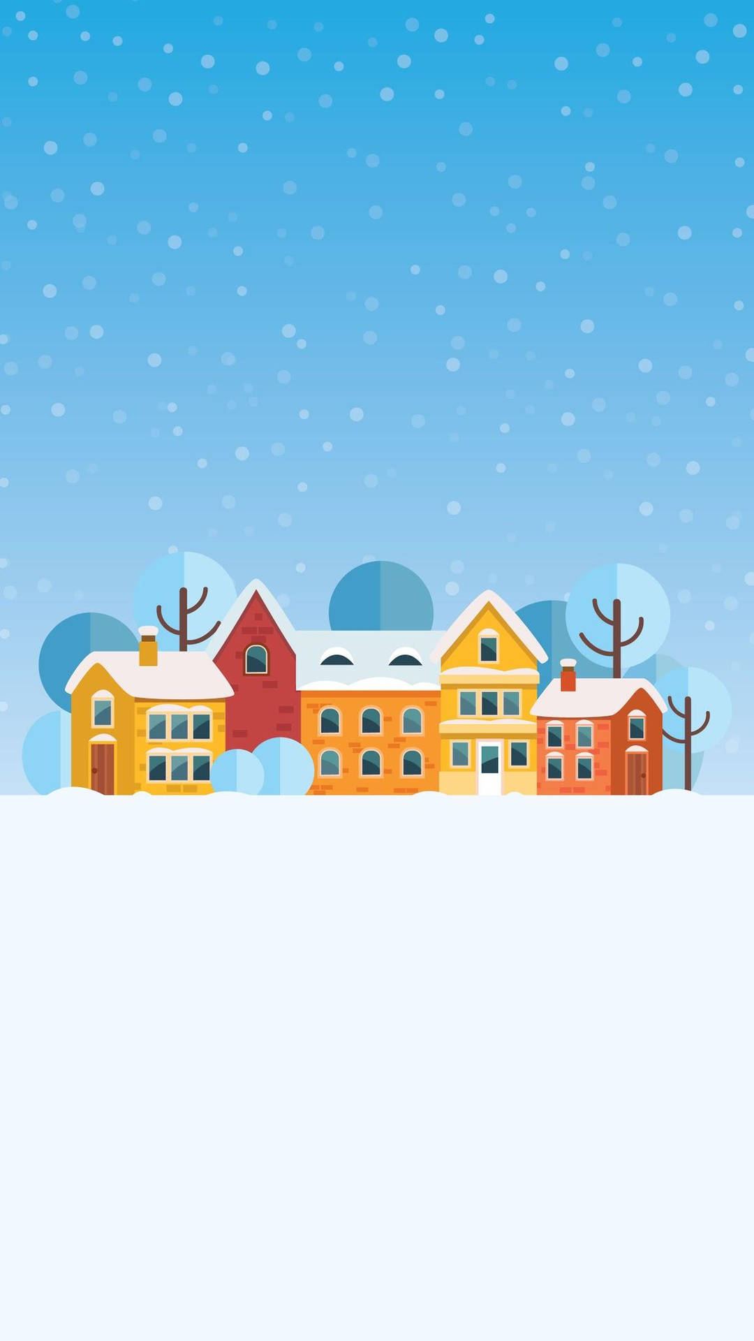 Download Snowy Christmas Street Minimalist iPhone Wallpaper