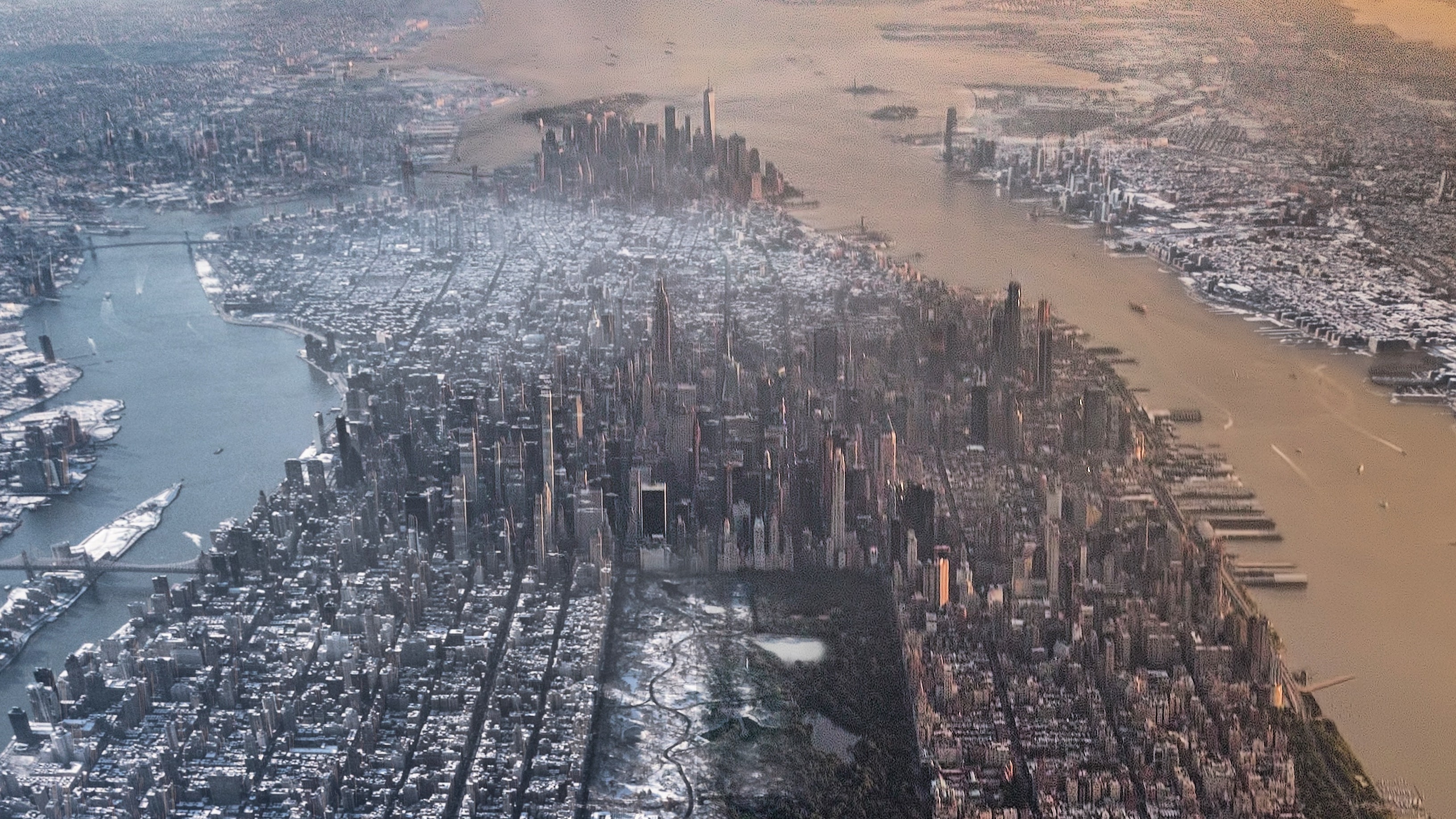 The Viral 'Half Summer, Half Winter' Manhattan Aerial Photo