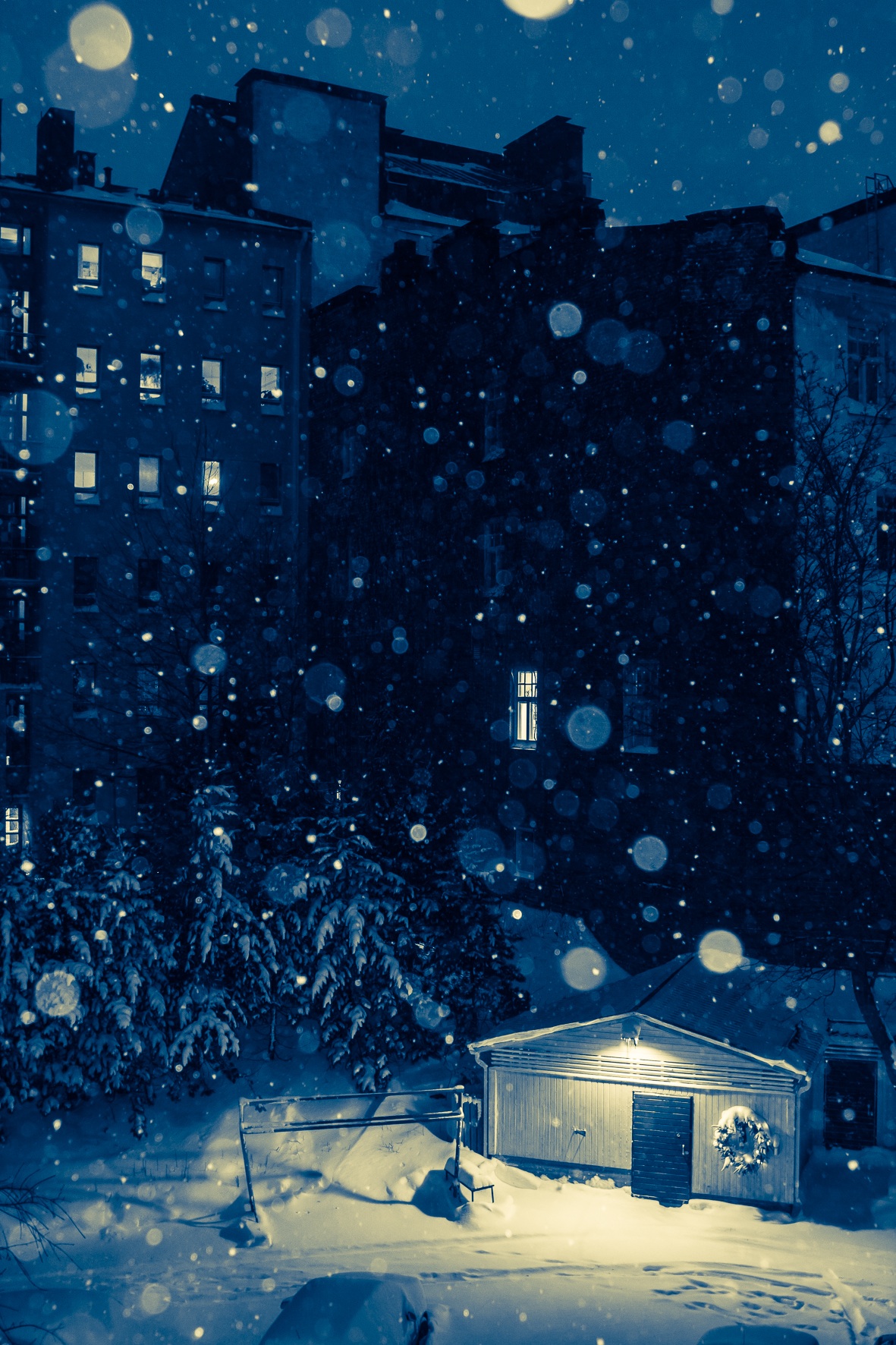 Free Image, snow, winter, night, weather, blue, season, illustration, screenshot, freezing, computer wallpaper 1181x1772