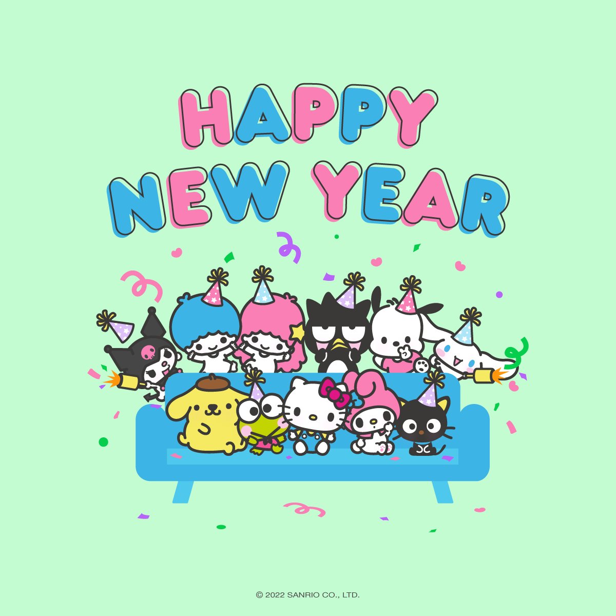 Sanrio's to another year of friendship! Wishing you a safe and # HappyNewYear