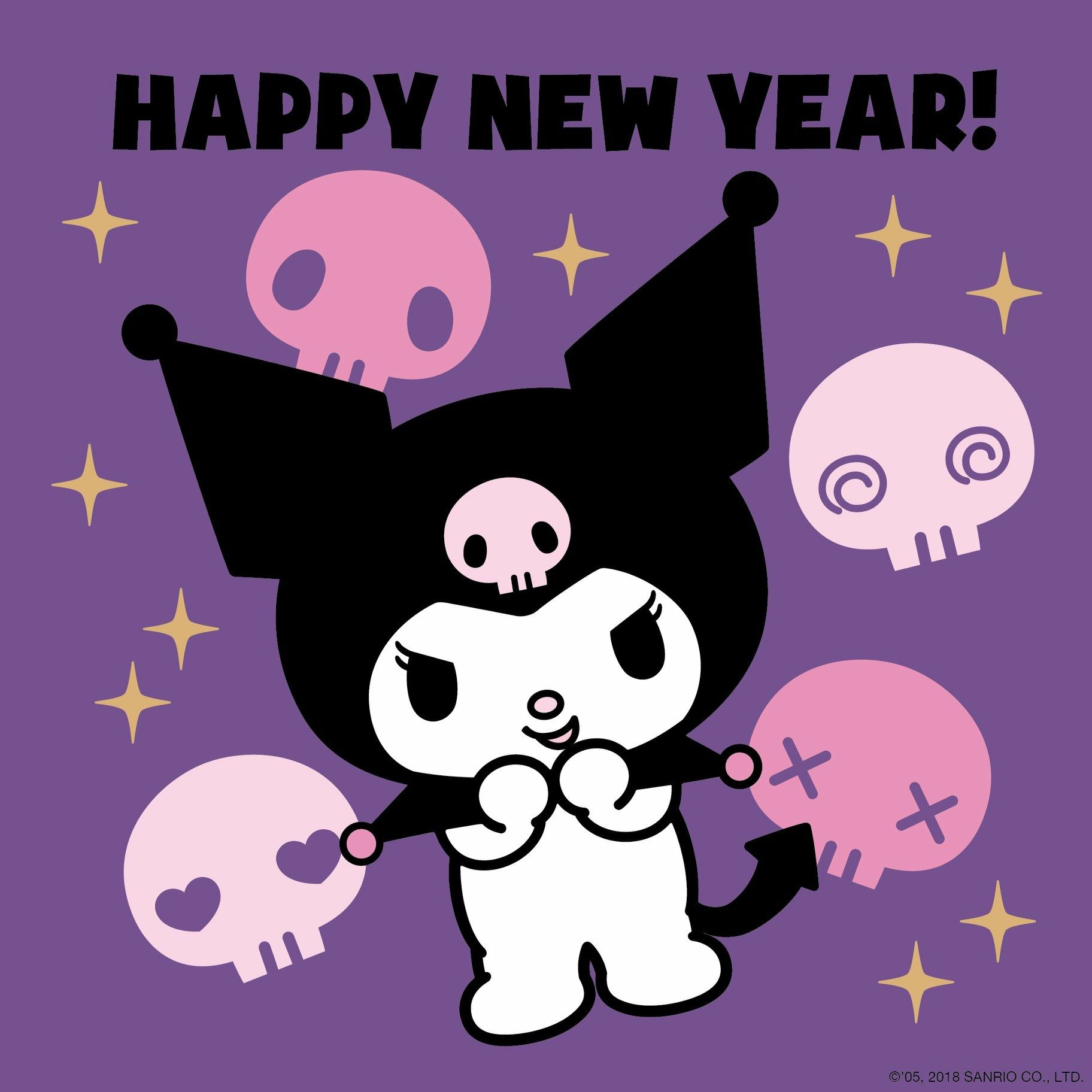 Happy New Year from Kuromi!. Hello kitty picture, Hello kitty art, Hello kitty wallpaper