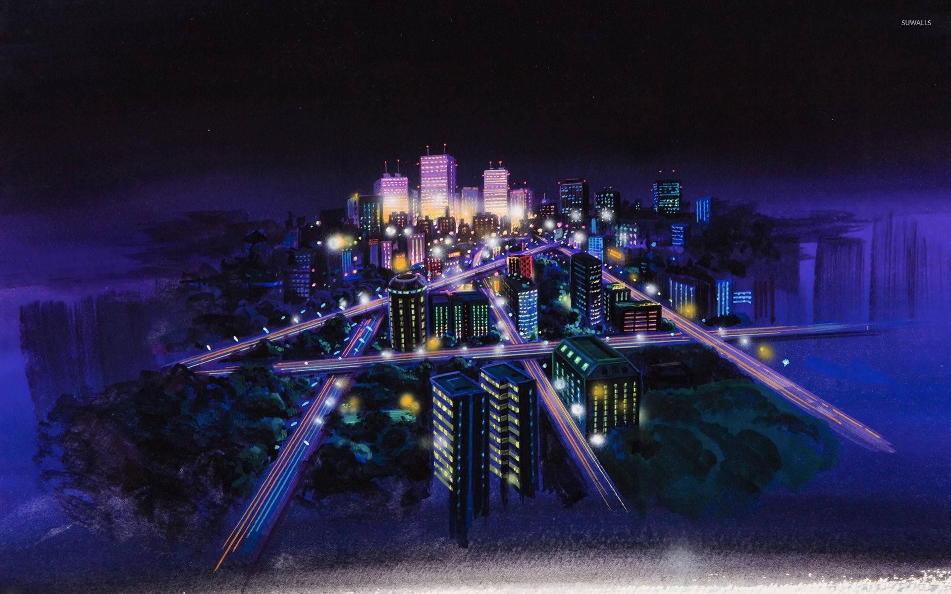 Anime Night City Wallpaper
