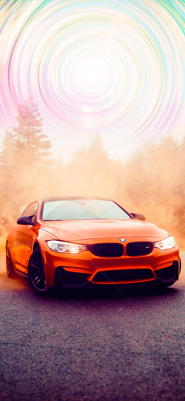 Cool Orange BMW M3 4K Phone Wallpaper