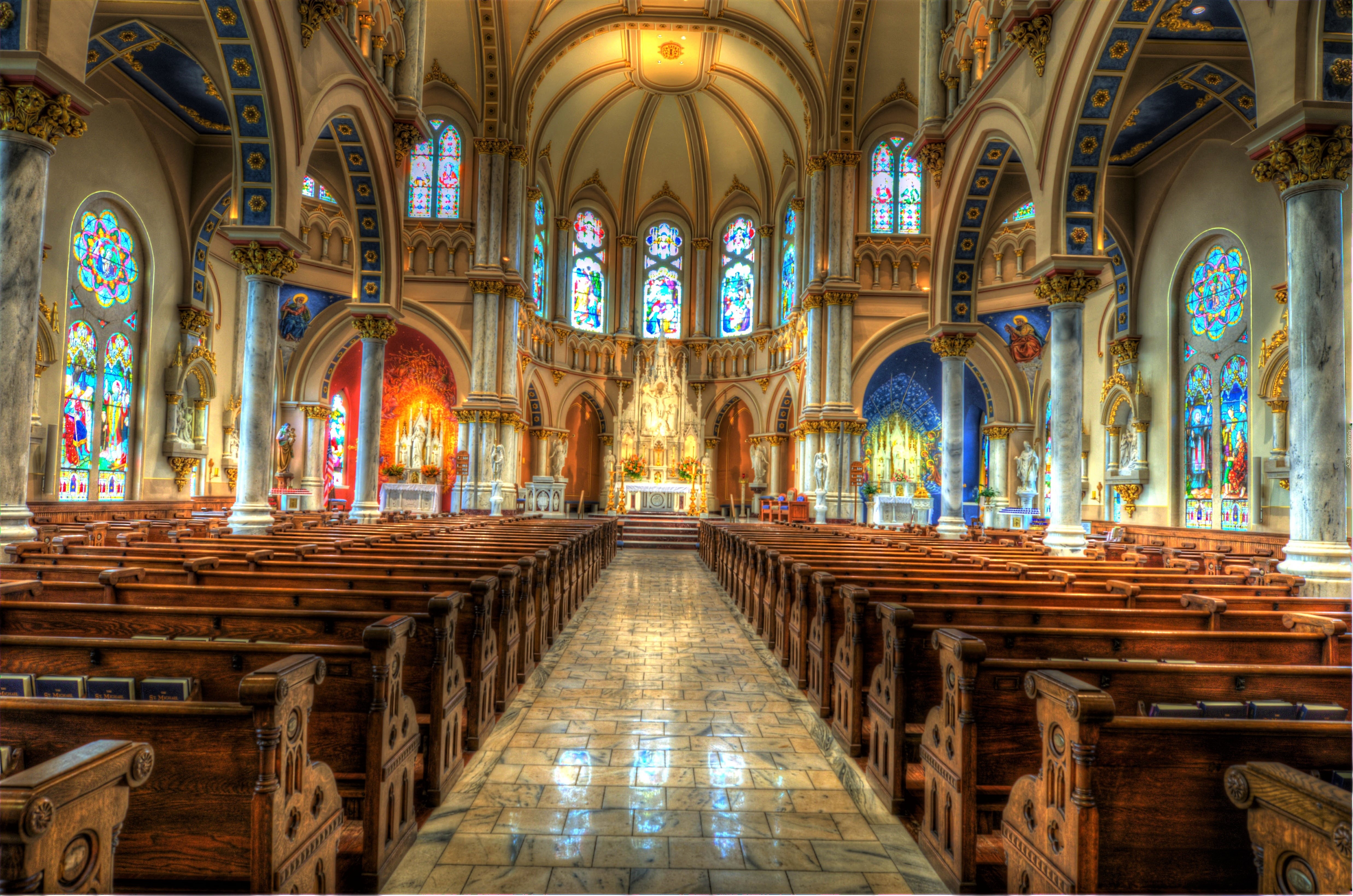 Cathedral HDR Interior Religious wallpaperx3280