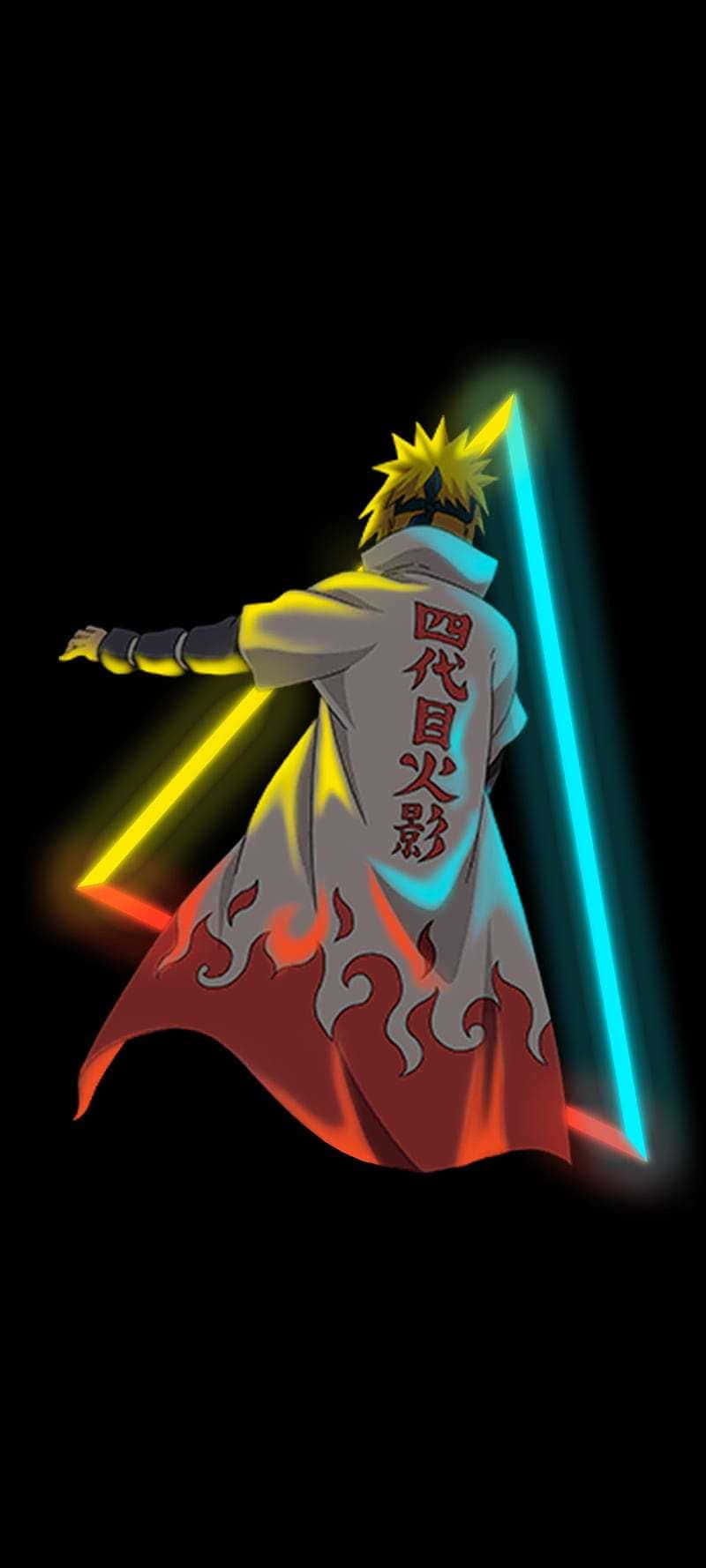 Download Neon Minato Namikaze Naruto Aesthetic Phone Wallpaper