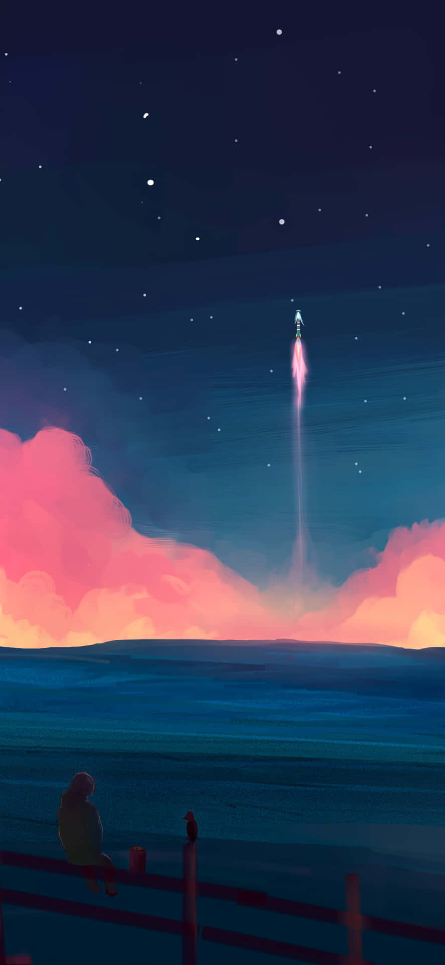 Download Technology meets art with this chill anime phone! Wallpaper