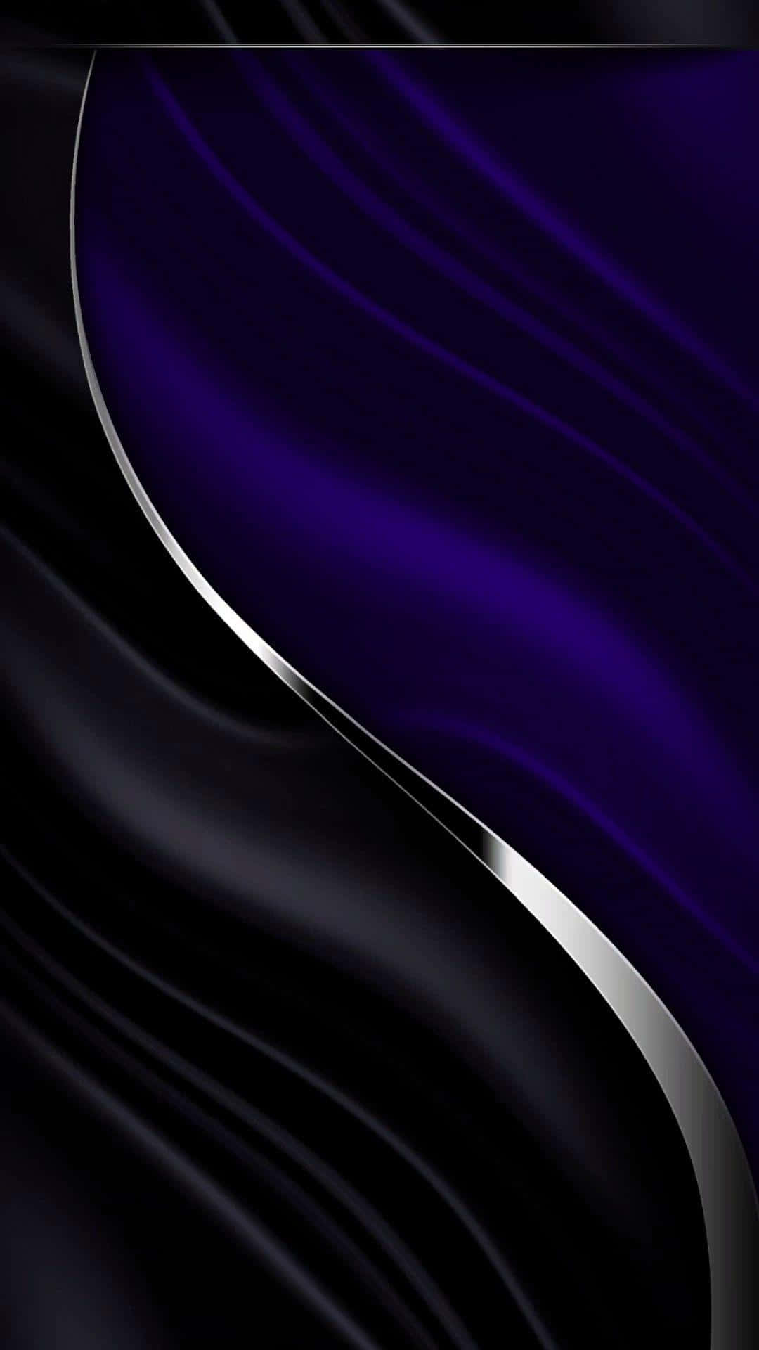 Download A Purple And Black Background With A Silver Wavy Pattern Wallpaper