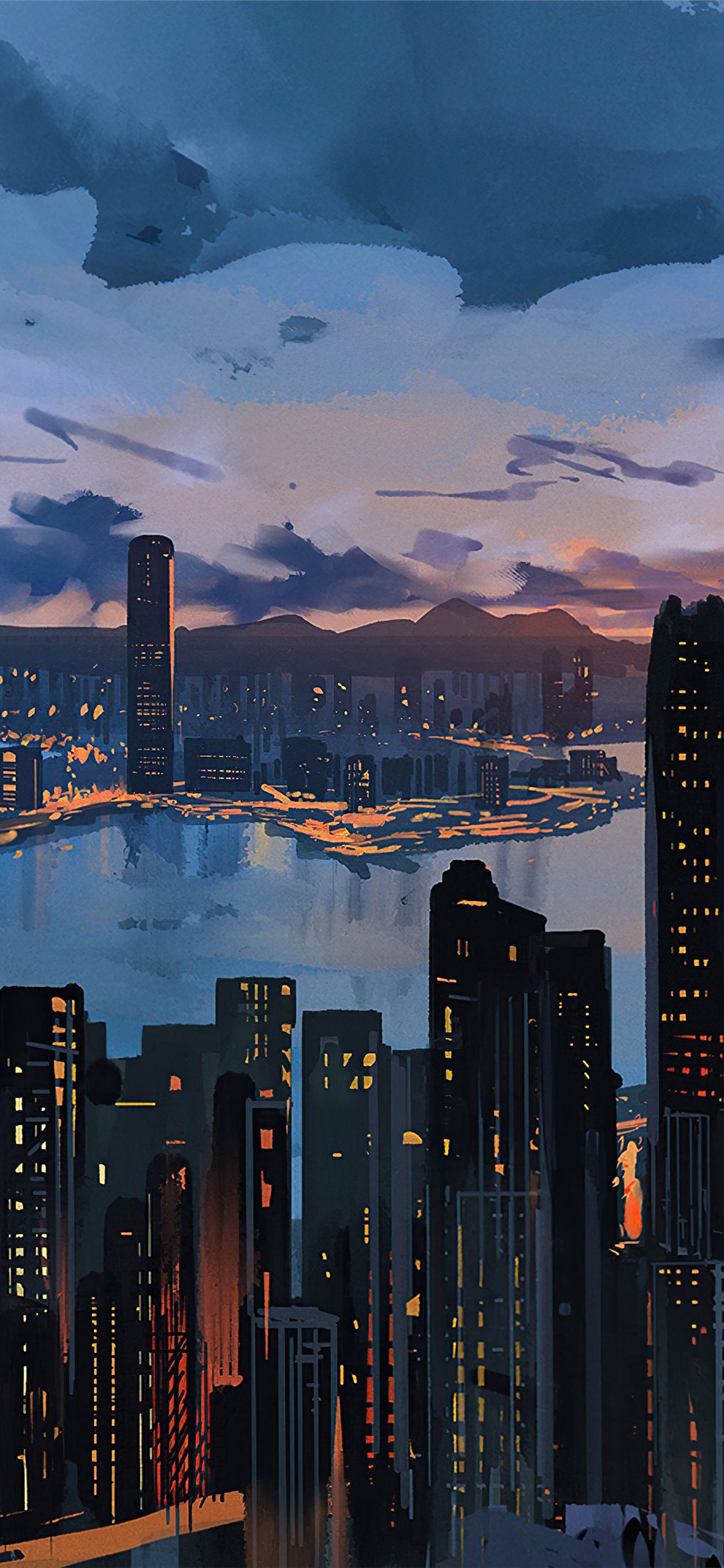 Hong Kong City Digital Art 5k Ultra HD ID 7494 iPhone Wallpaper Free Download