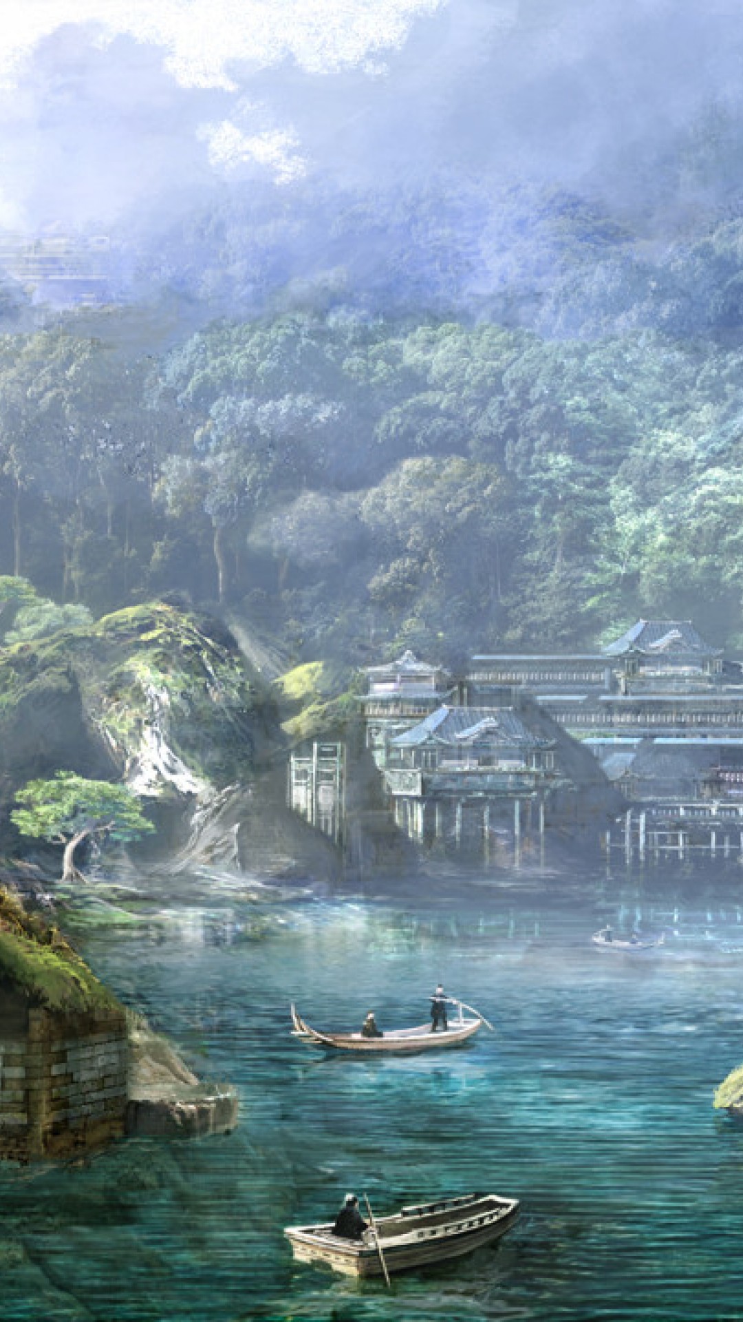 Medieval Fantasy City HD Wallpaper iPhone 6 / 6S Plus