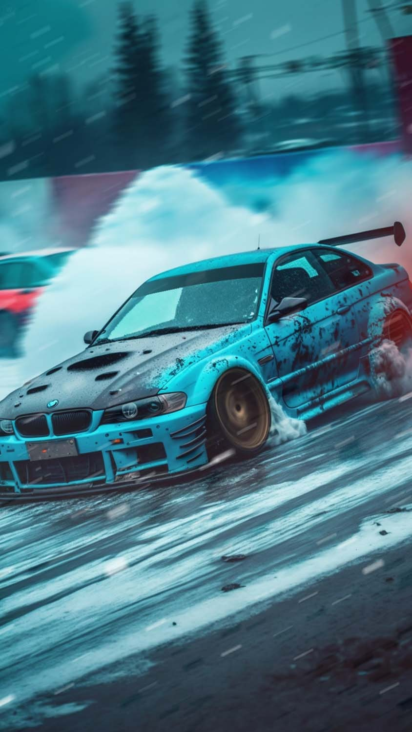 BMW Drift Car iPhone Wallpaper HD