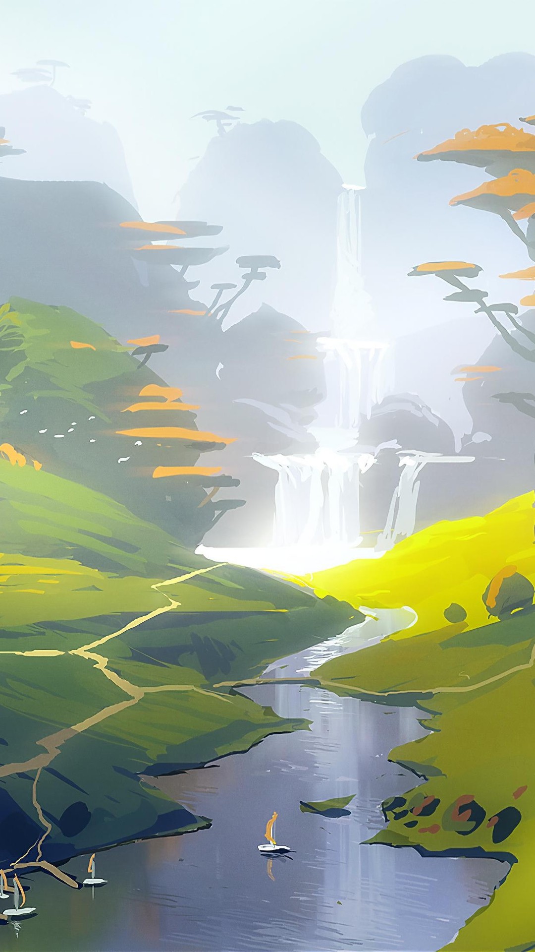 autumn, trees, artist, artwork, digital art, hd, artstation for iPhone 6, 7, 8 wallpaper