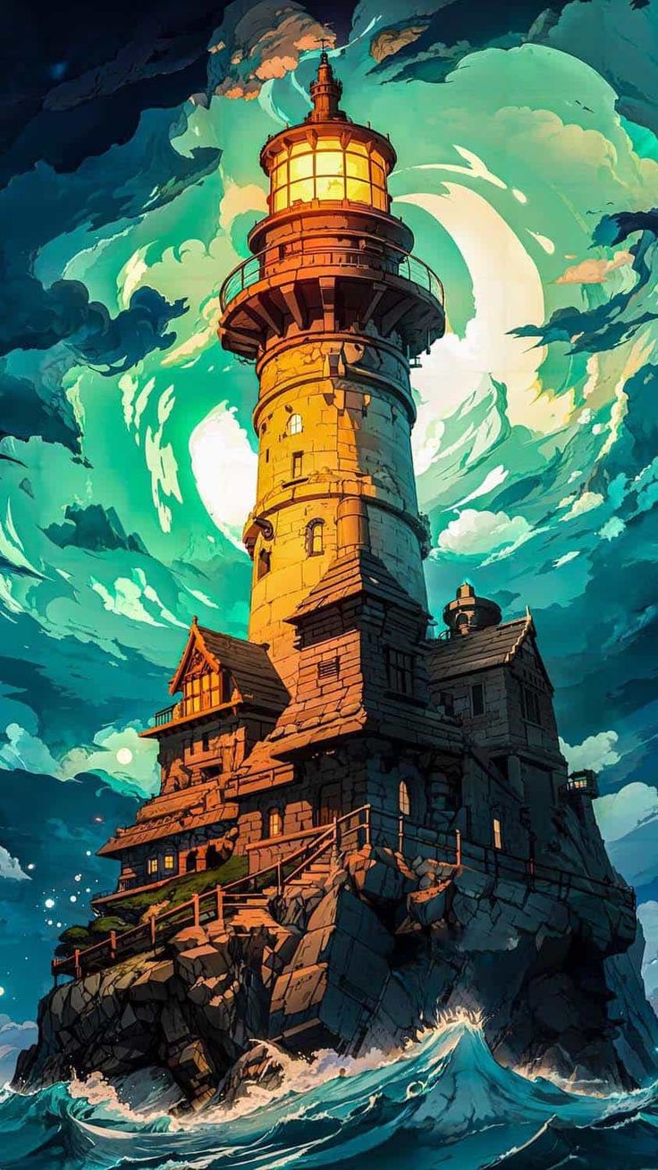 Lighthouse IPhone Wallpaper HD Wallpaper, iPhone Wallpaper. Fantasy art landscapes, Fantasy landscape, Scenery wallpaper