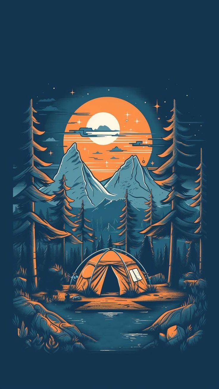 Camping In Forest IPhone Wallpaper HD Wallpaper, iPhone Wallpaper. Cool wallpaper art, Art wallpaper, Anime scenery wallpaper