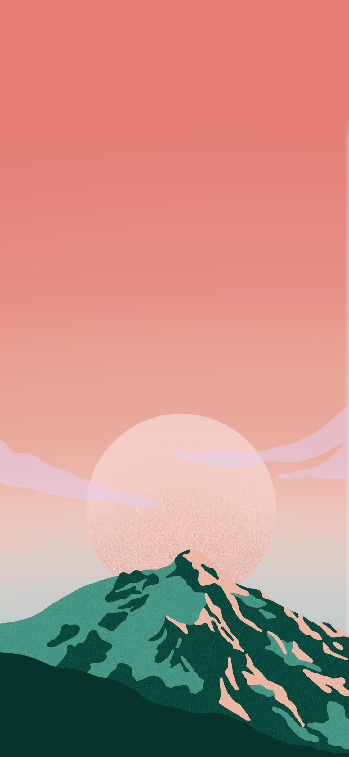 Landscape illustration wallpaper created with Procreate