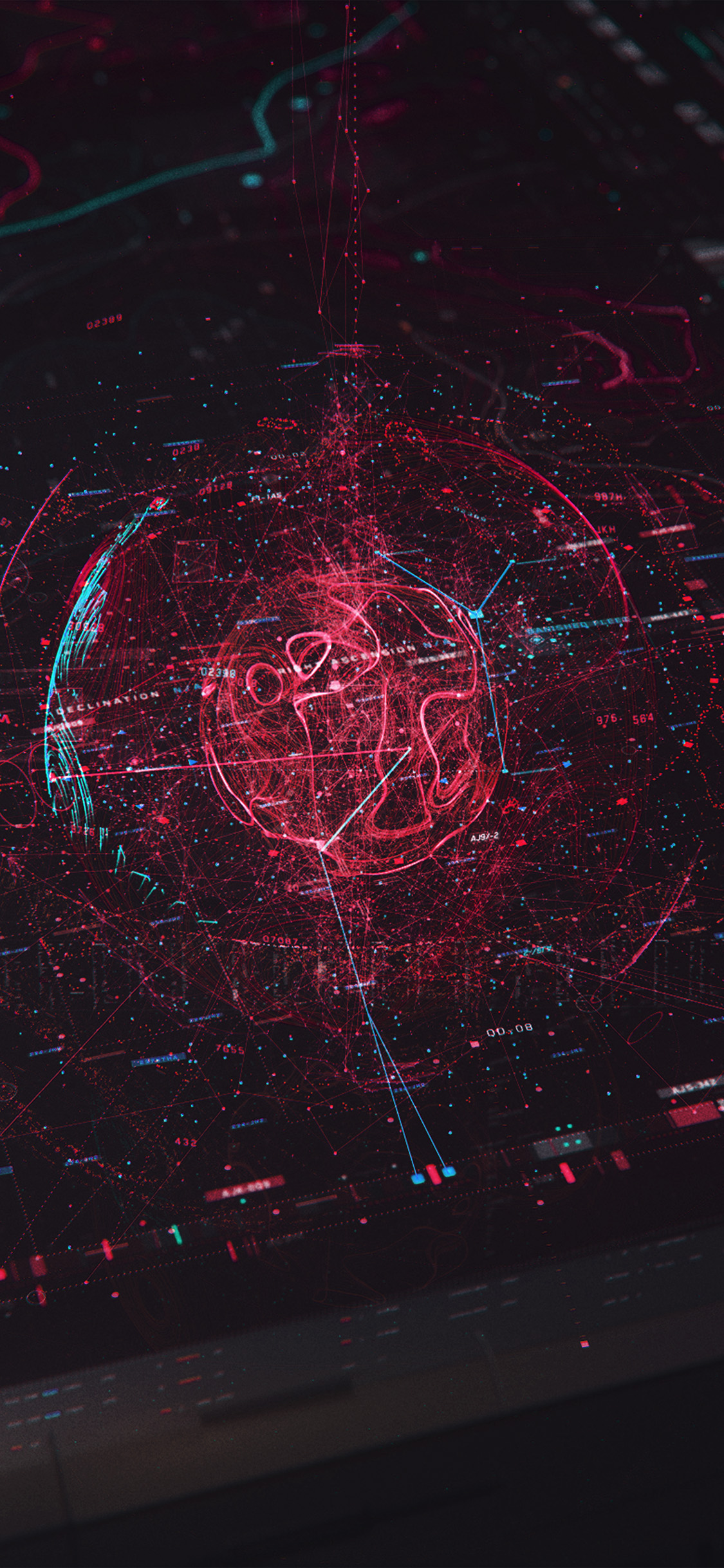 Digital Red Line Abstract Pattern Background Wallpaper